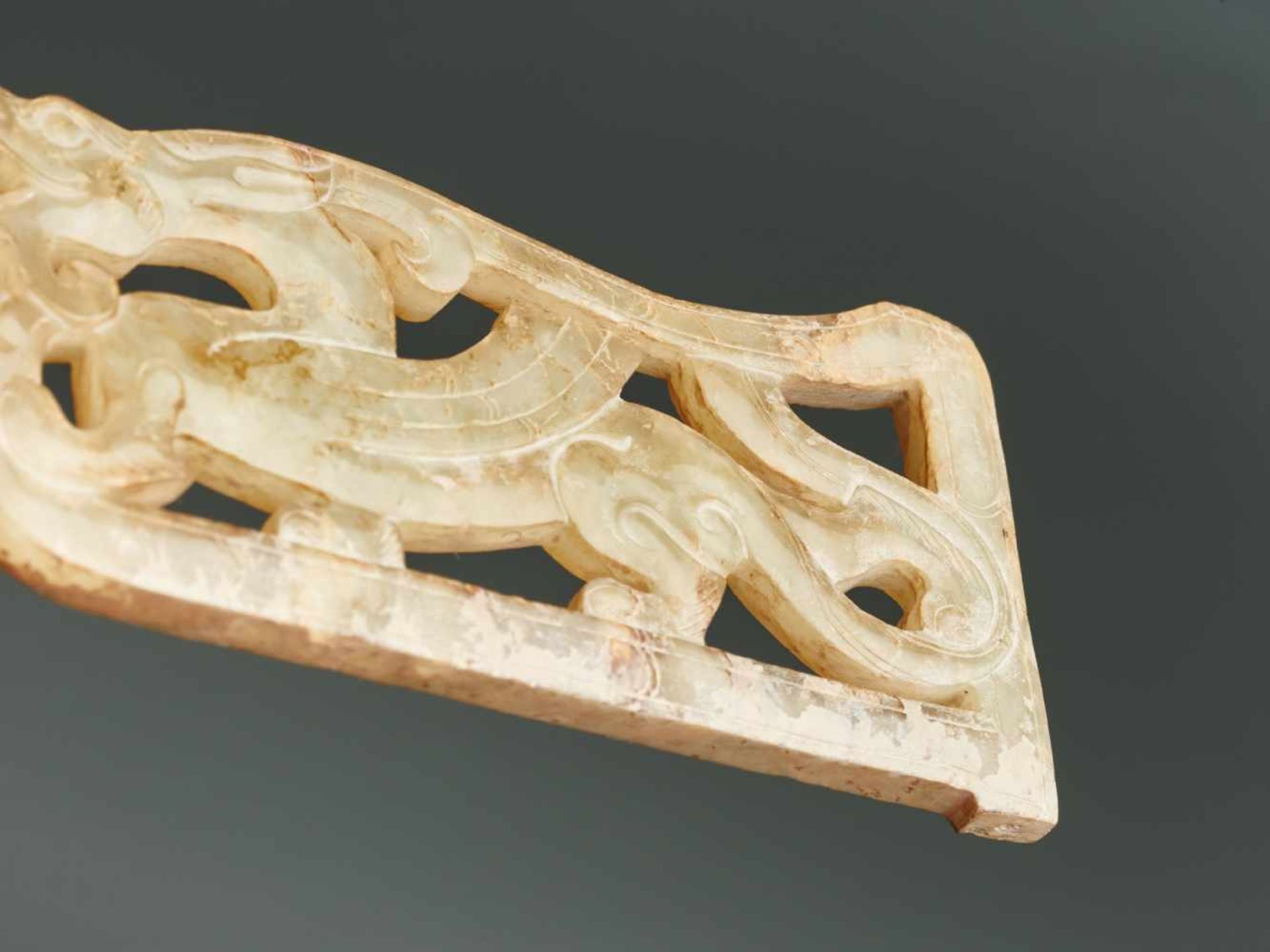 TWO OPENWORK JADES WITH WINGED DRAGONS This jade is published in Filippo Salviati 4000 YEARS OF - Image 9 of 9