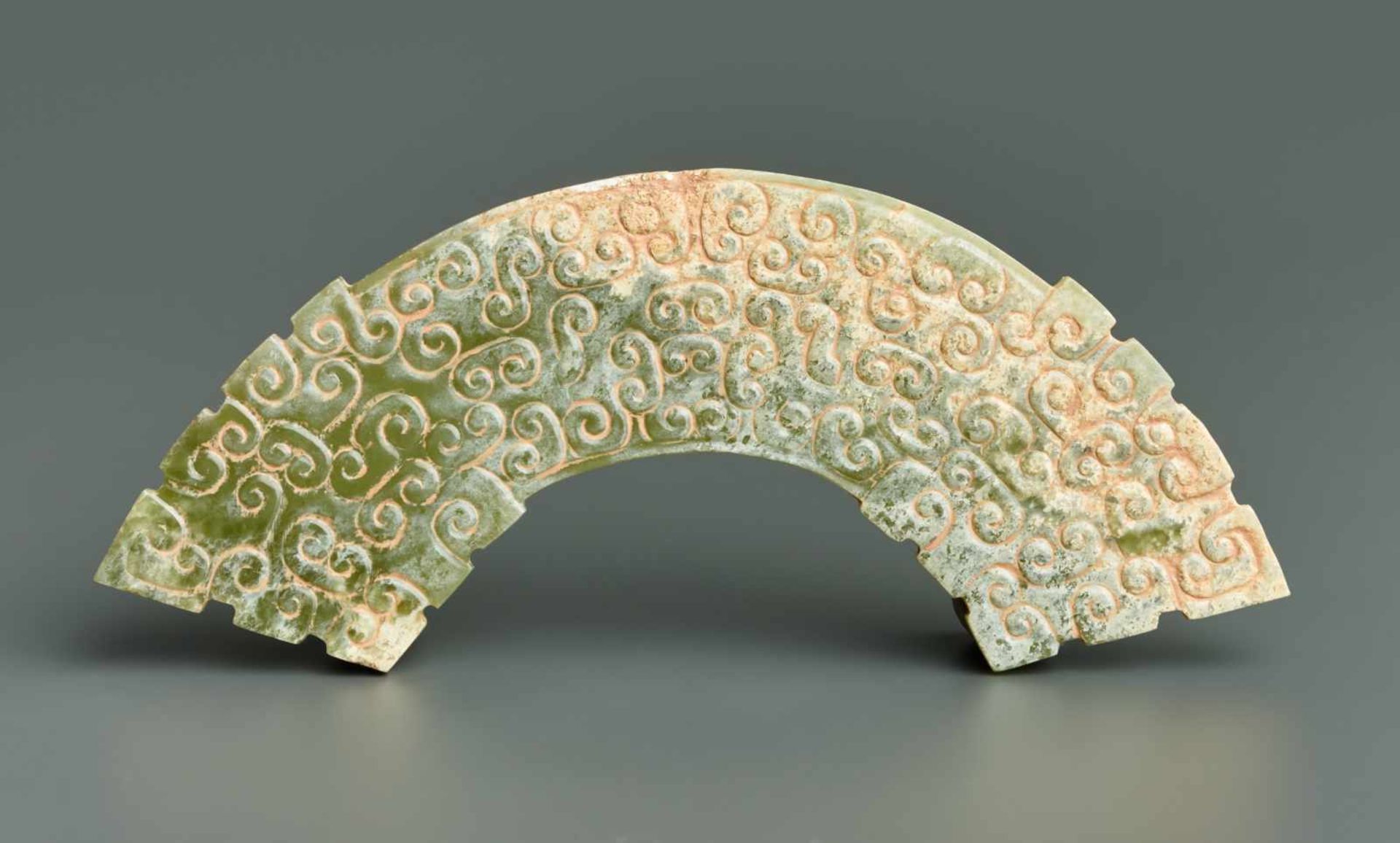 HUANG WITH PATTERNS OF CLOUD-SHAPED CURLS This jade is published in Filippo Salviati 4000 YEARS OF