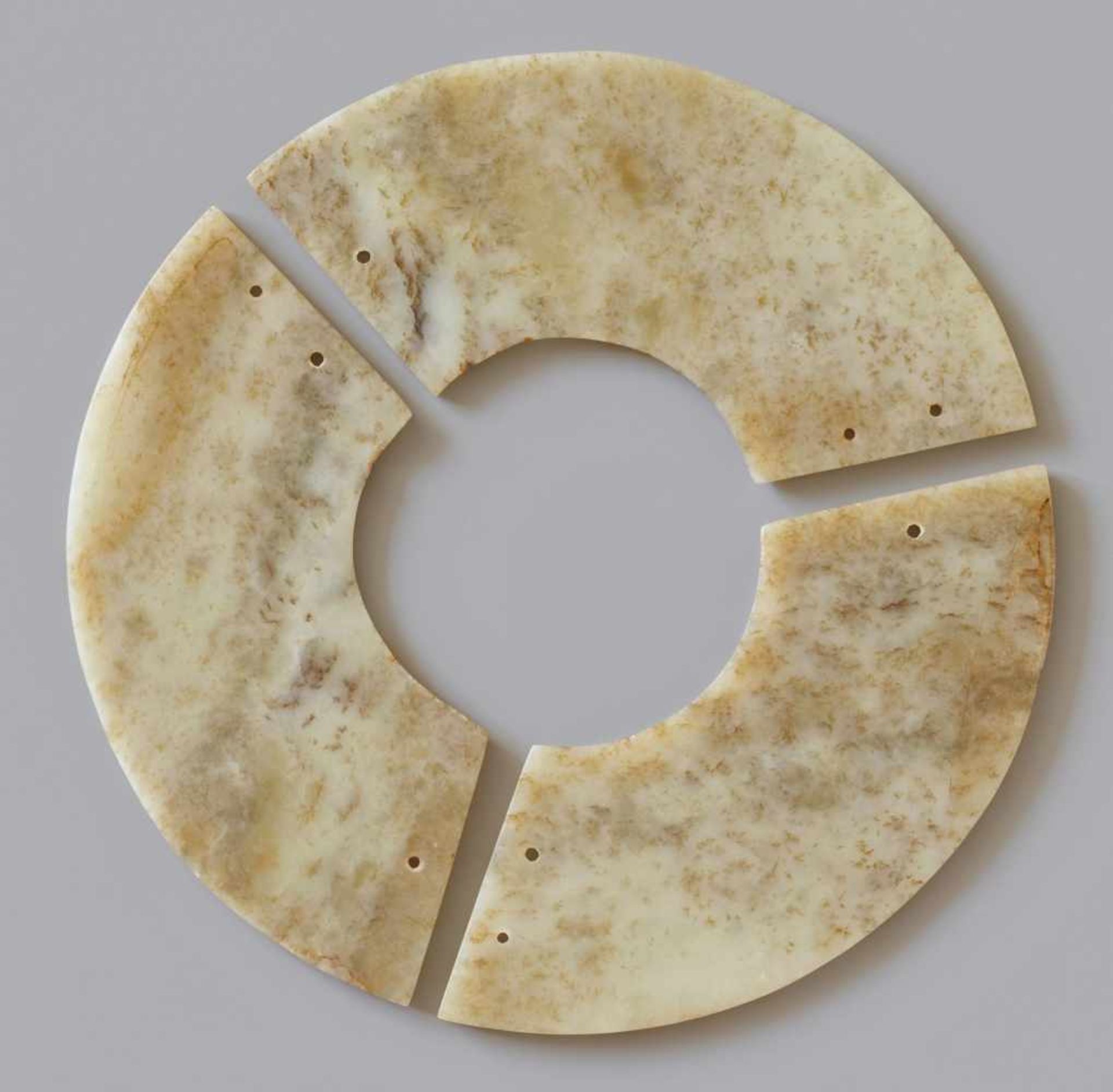 THREE-SECTION DISC This jade is published in Filippo Salviati 4000 YEARS OF CHINESE ARCHAIC JADES