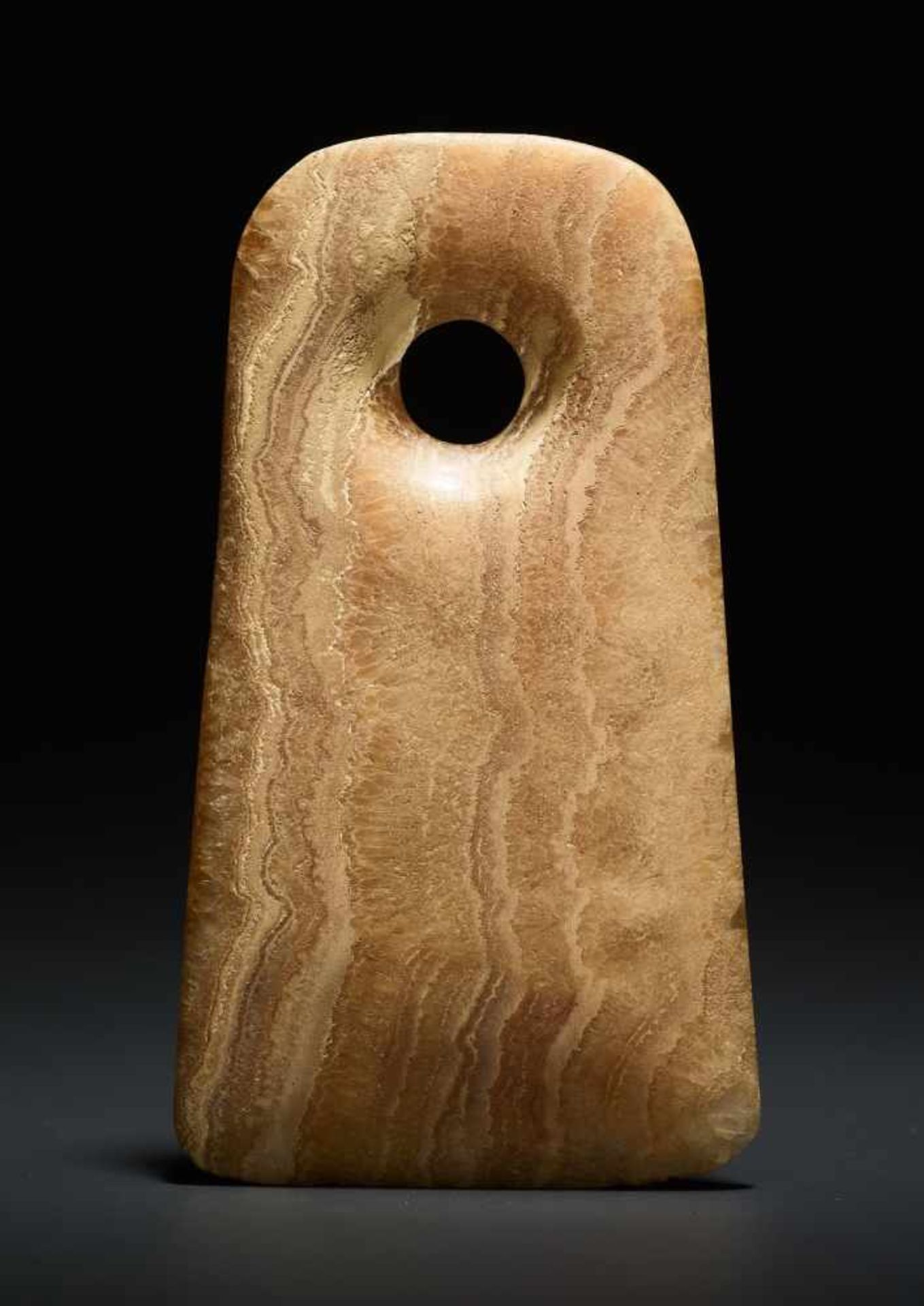 AXE-SHAPED PENDANT This jade is published in Filippo Salviati 4000 YEARS OF CHINESE ARCHAIC JADES