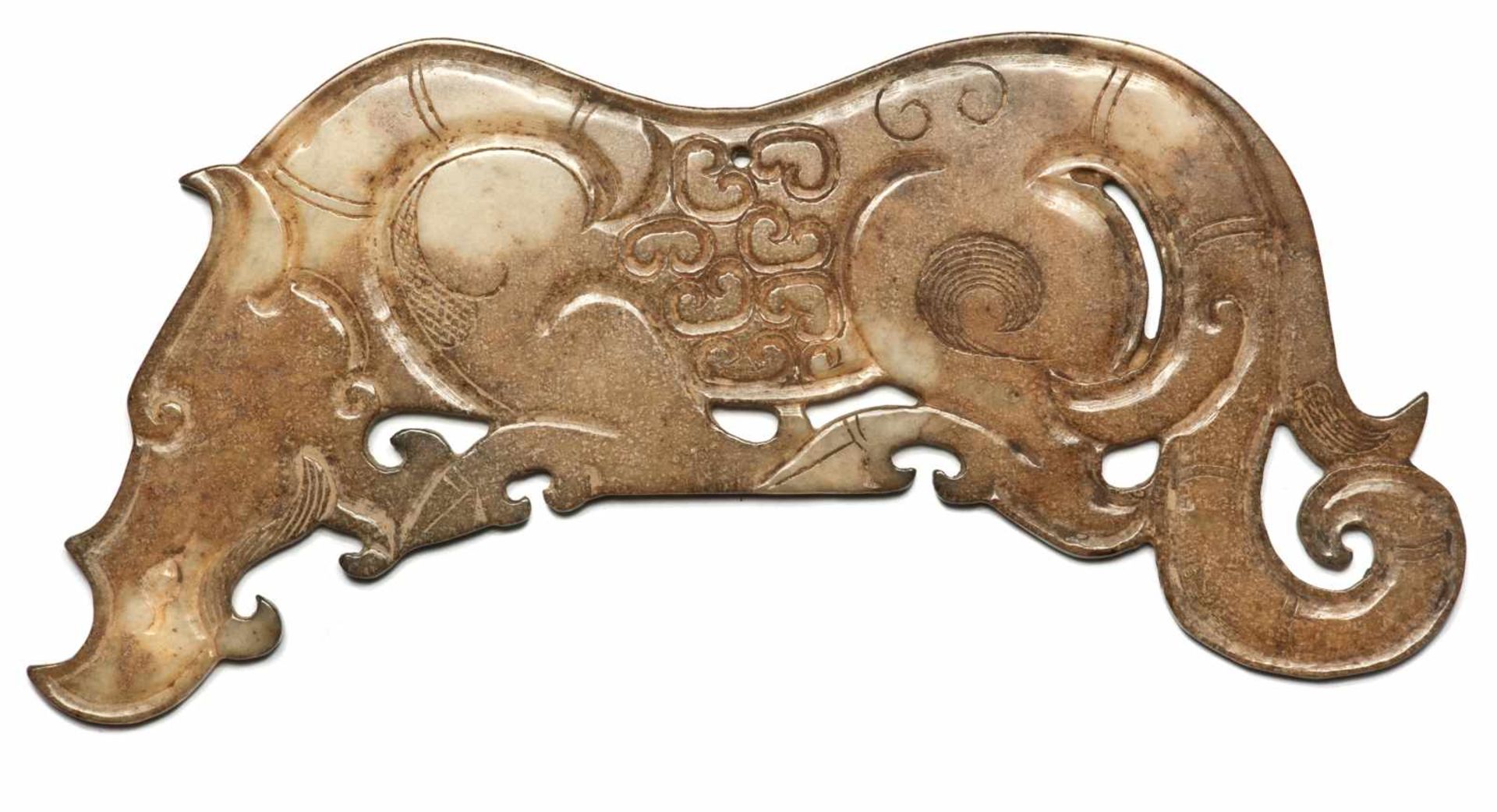 TIGER-SHAPED PENDANT This jade is published in Filippo Salviati 4000 YEARS OF CHINESE ARCHAIC