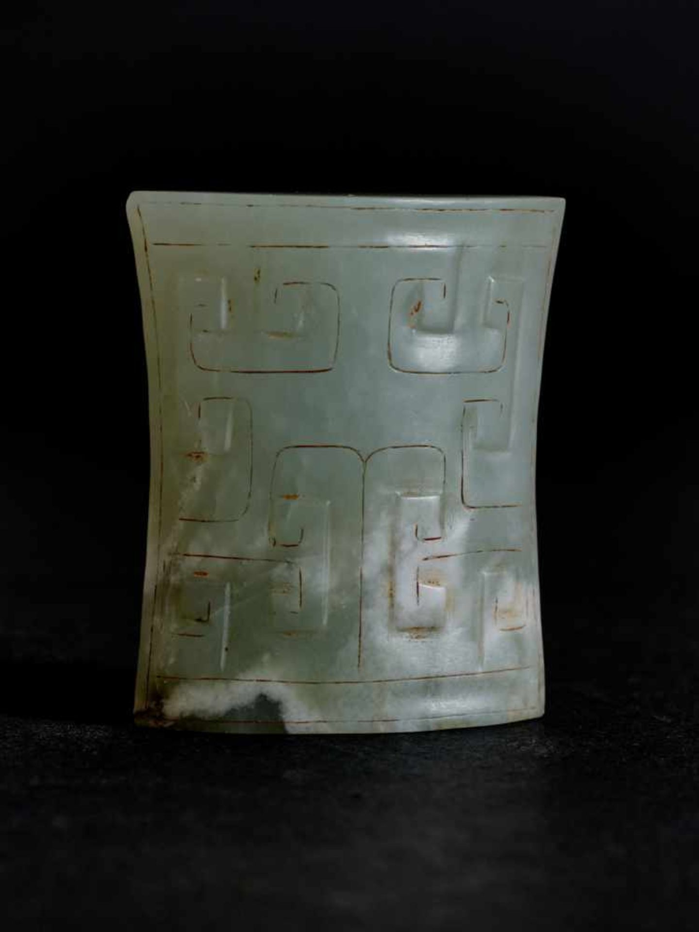 SCABBARD CHAPE BI This jade is published in Filippo Salviati 4000 YEARS OF CHINESE ARCHAIC JADES
