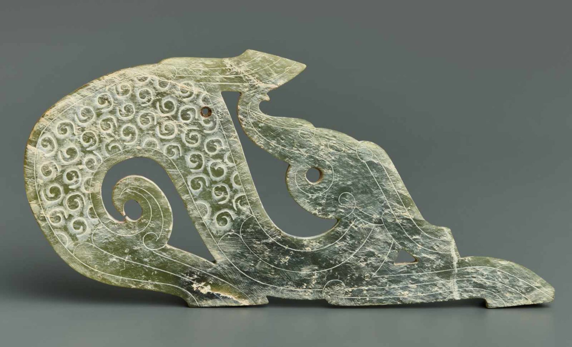 DRAGON-SHAPED PLAQUE This jade is published in Filippo Salviati 4000 YEARS OF CHINESE ARCHAIC