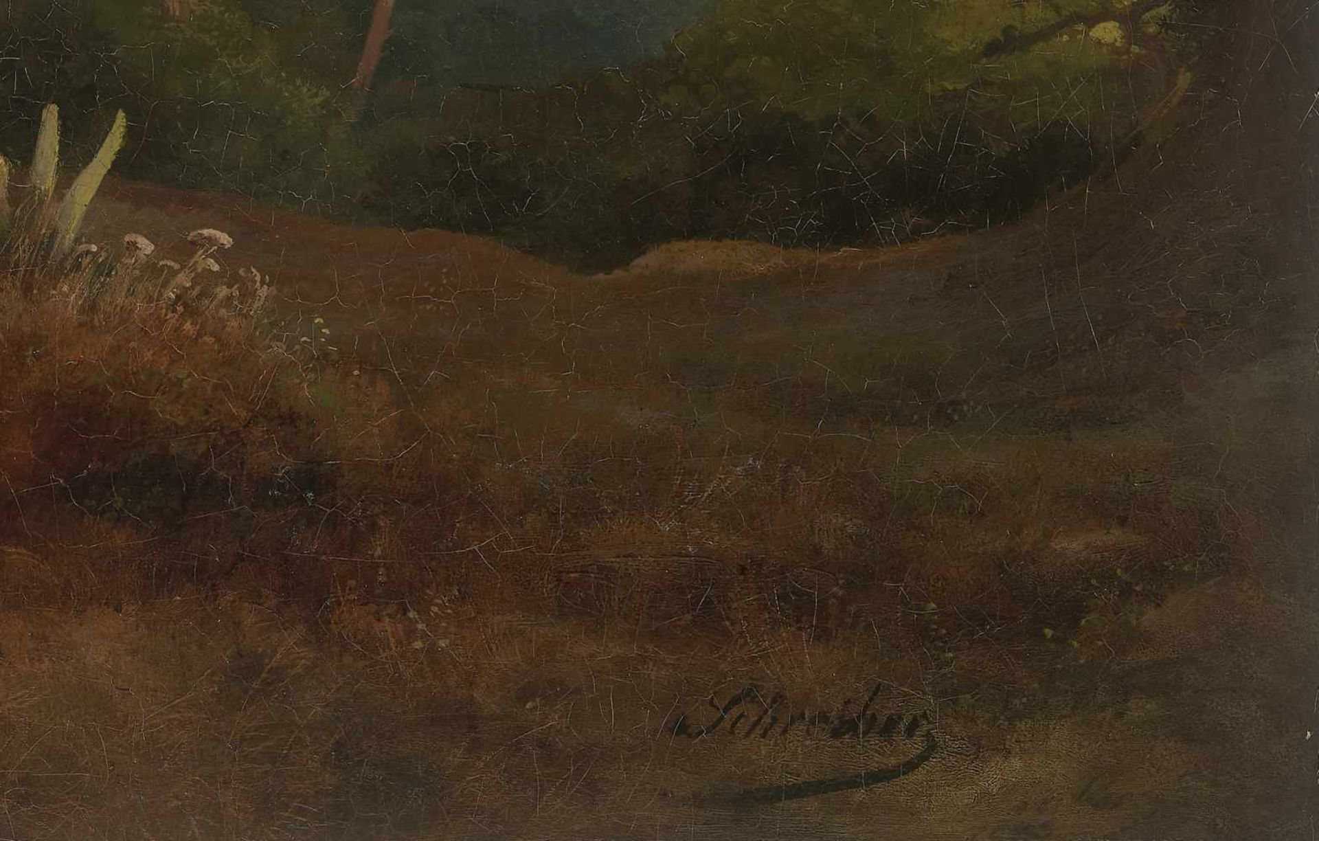 PETER CONRAD SCHREIBER (1816-1894), OIL ON CANVAS ‘ITALIAN LANDSCAPE‘ Peter Conrad Schreiber (1816- - Image 4 of 9