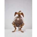 A 19TH CENTURY RUSSIAN LIDDED BOX ‘EAGLE ON ORB’Silverplate metal and gilt bronzeRussiaaround 1830-
