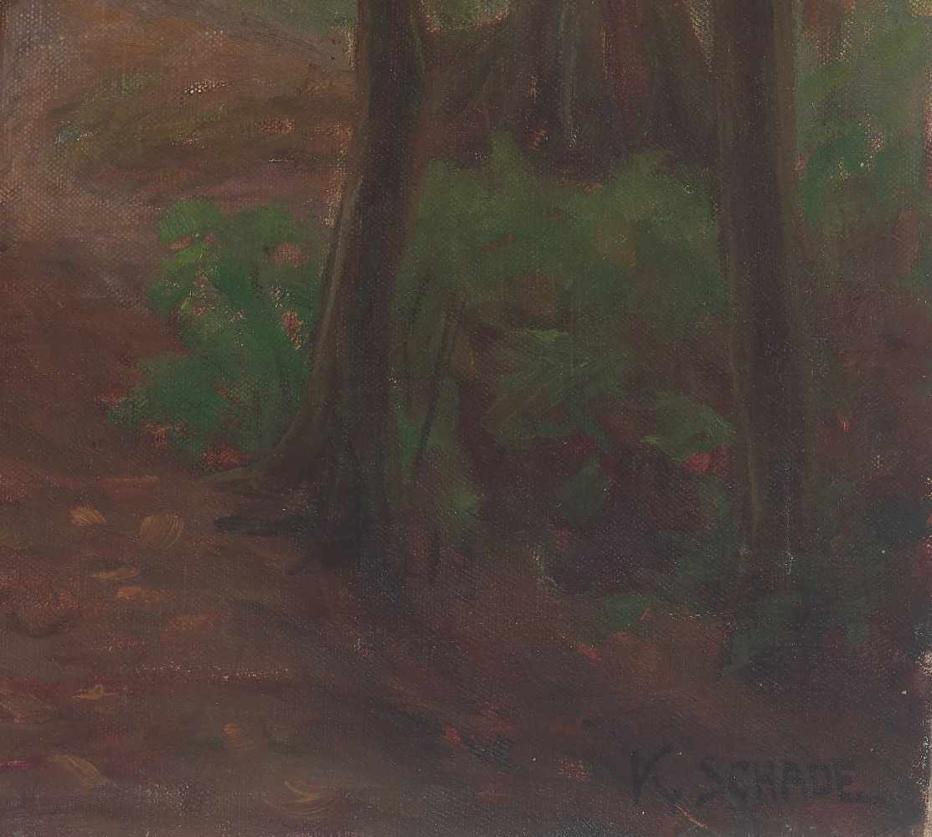 KARL MARTIN SCHADE (1862-1954), OIL ON CANVAS ‘VIENNESE FOREST PATH’Karl Martin Schade (1862-1954) - Image 3 of 7