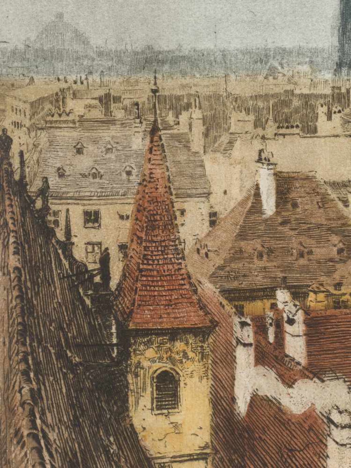 LUIGI KASIMIR (1881-1962), COLOR ETCHING ‘ST. STEPHEN’S CATHEDRAL’Luigi Kasimir (1881-1962)Color - Image 4 of 6