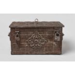 A 17th CENTURY GERMAN WROUGHT IRON ‘ARMADA’ CHEST WITH MERMAIDSWrought iron, paintGermany17th