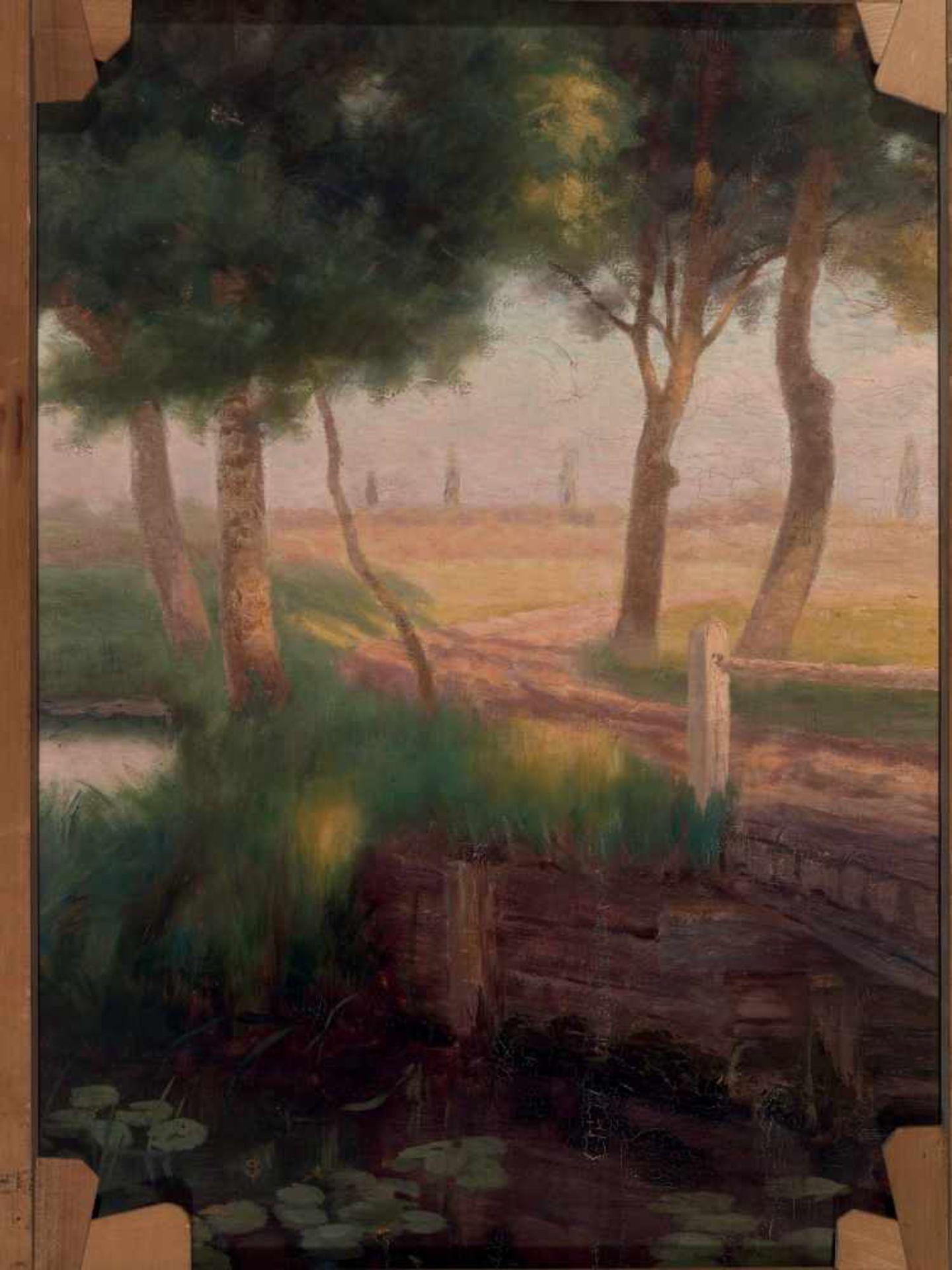 KARL MARTIN SCHADE (1862-1954), DUAL-SIDED OIL ON CANVAS ‘WATER CASTLE’ / ‘WATER LILY POND’Karl - Bild 3 aus 9