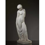 ERNST SEGER (1868-1939), MARBLE STATUE ‘STANDING FEMALE NUDE WITH VEIL’ 1908Ernst Seger (1868-