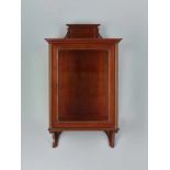 A 19th CENTURY VIENNA MAHOGANY WALL DISPLAY CABINET WITH BRASS APPLICATIONSMahogany, glass and brass