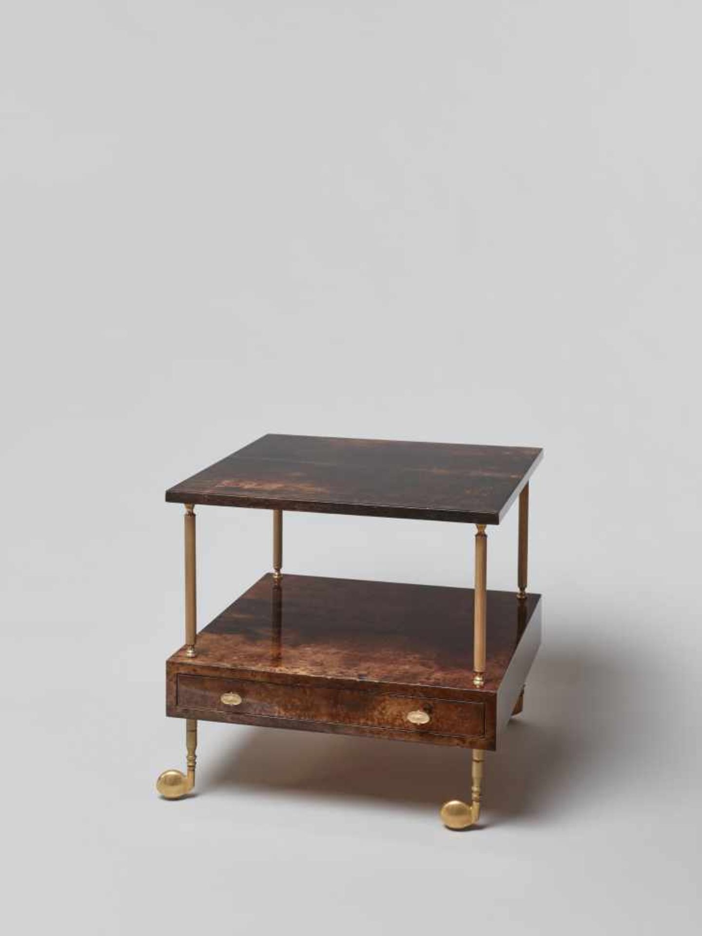 ALDO TURA (1909-1963), MOBILE NIGHTSTAND WITH DRAWER, 1960sAldo Tura (1909-1963) – Italian