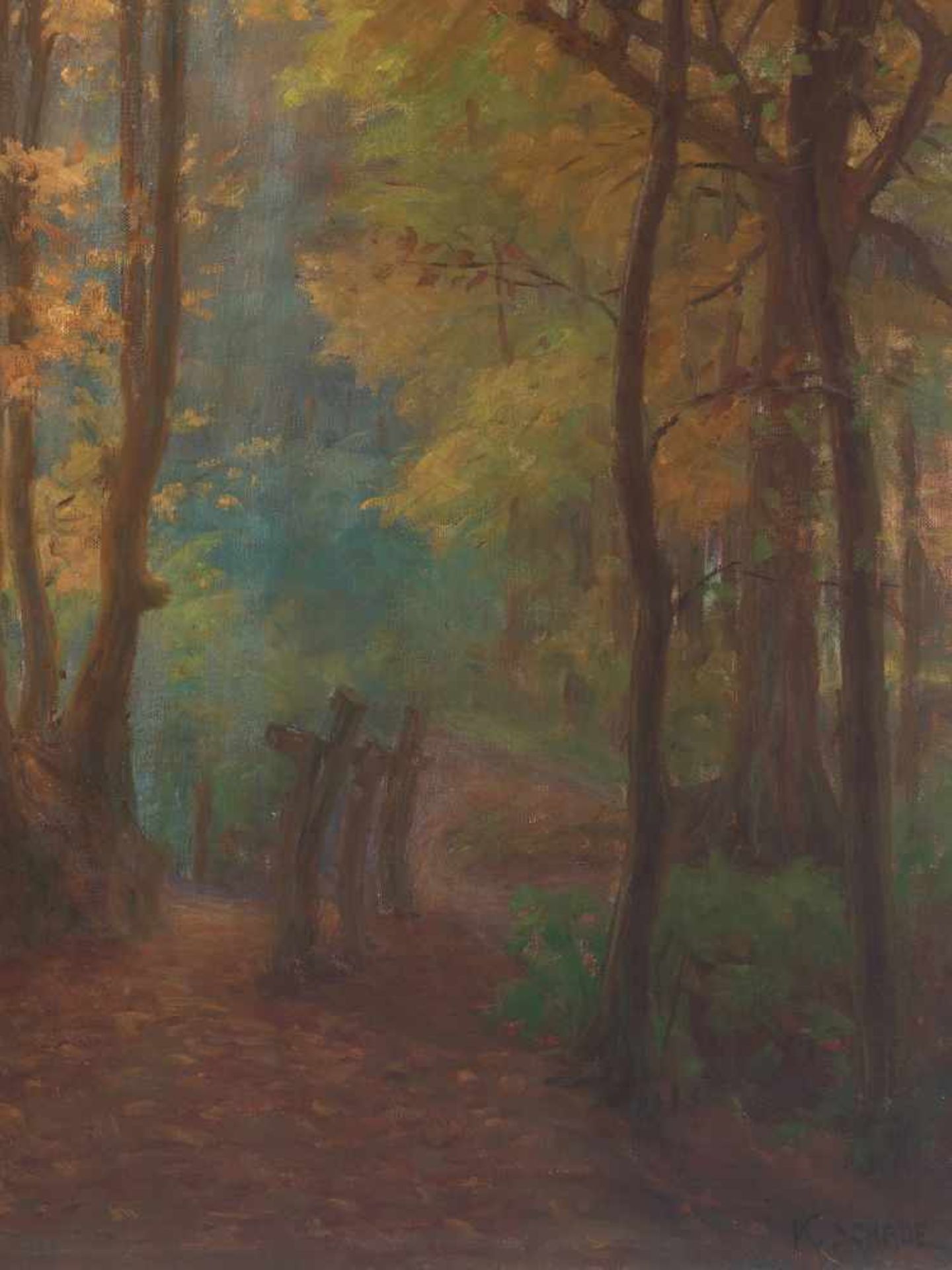 KARL MARTIN SCHADE (1862-1954), OIL ON CANVAS ‘VIENNESE FOREST PATH’Karl Martin Schade (1862-1954) - Bild 5 aus 7