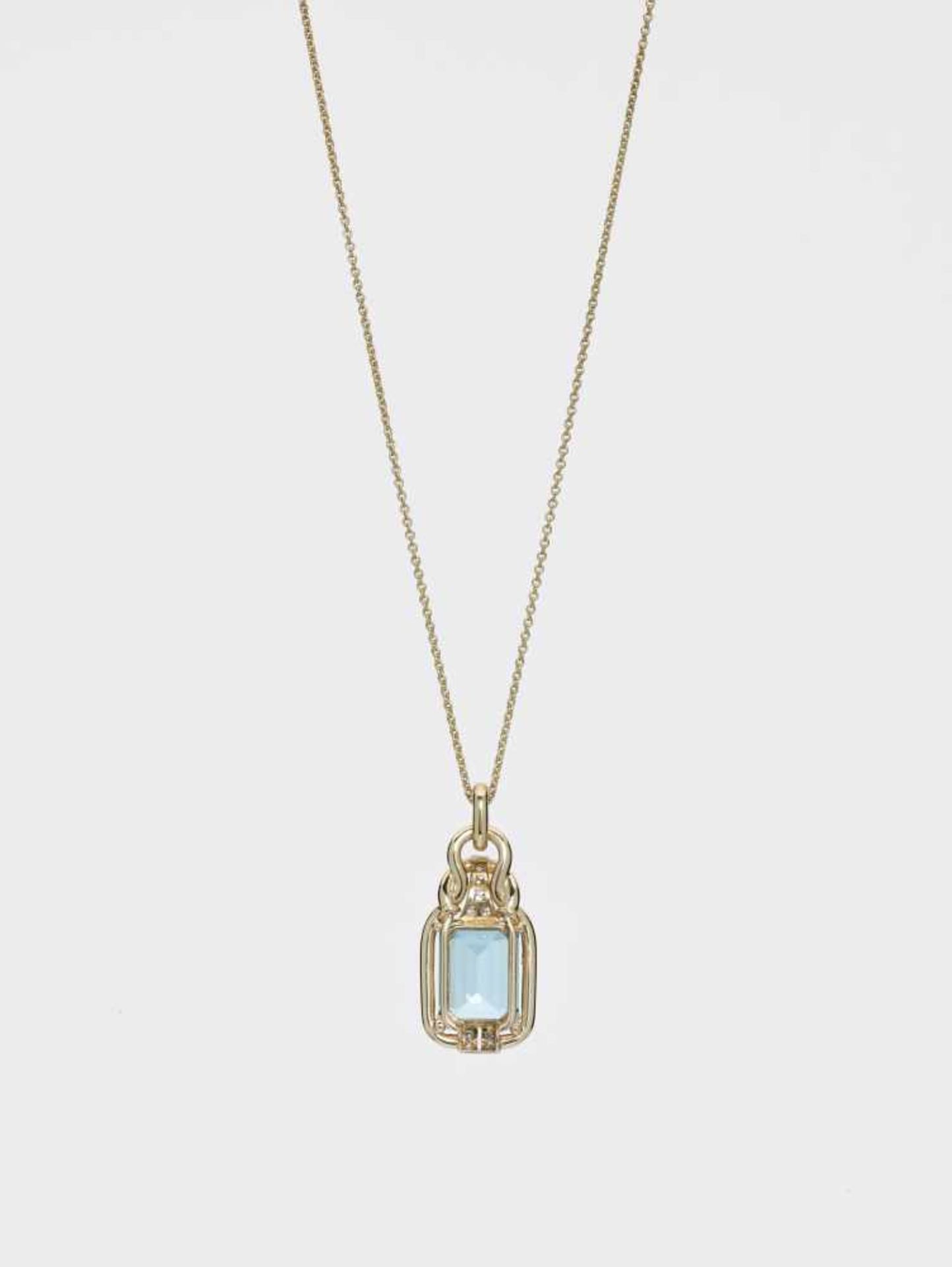 A 10 CARAT AQUAMARINE AND DIAMOND PENDANTGermanyby F.J. Schröder Jewelers of Berlin, hallmark ‘585’ - Image 7 of 9