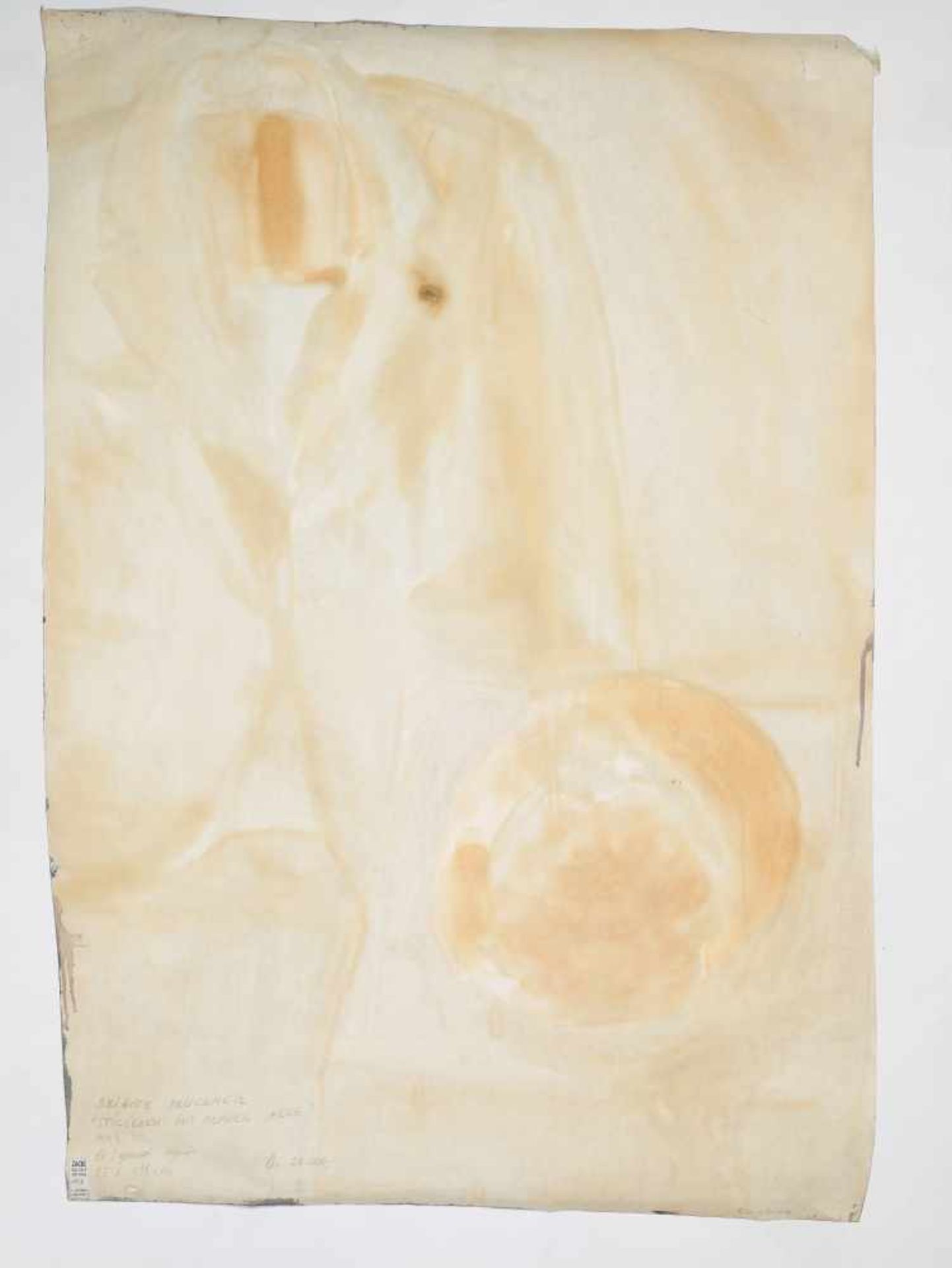 BRIGITTE BRUCKNER-MIKL (born 1963), OIL ON PAPER ‘STILL LIFE WITH BLUE JACKET’, 1993Brigitte - Image 6 of 7