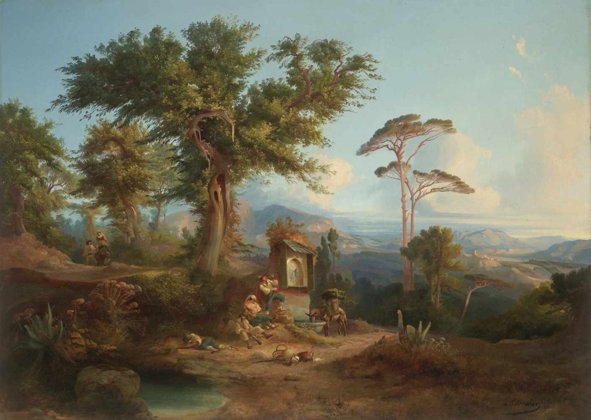 PETER CONRAD SCHREIBER (1816-1894), OIL ON CANVAS ‘ITALIAN LANDSCAPE‘ Peter Conrad Schreiber (1816-