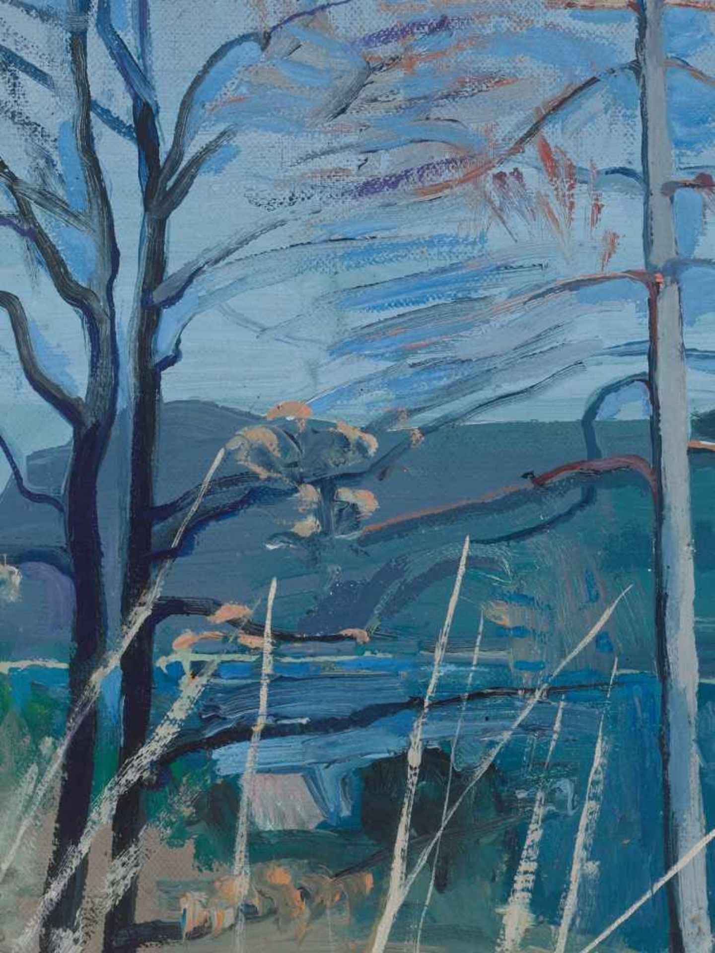 ARNOLD CLEMENTSCHITSCH (1887-1970, OIL PAINTING ‘TREES AT A LAKE’ 1947Arnold Clementschitsch (1887- - Image 6 of 9