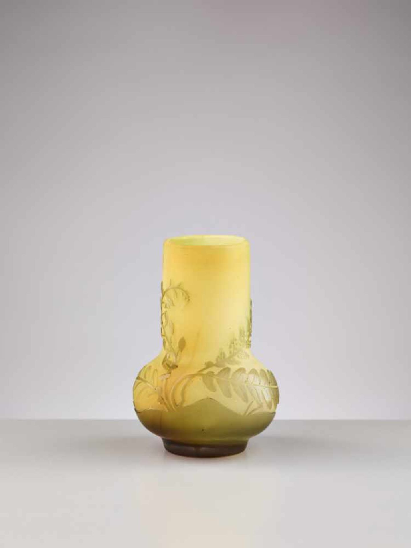 ÉMILE GALLÉ (1846-1904), CAMEO GLASS VASE WITH FERNSÉmile Gallé (1846-1904), NancyMultilayered - Image 6 of 8