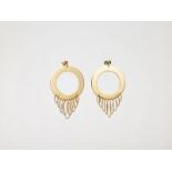 A PAIR OF 18 CARAT YELLOW GOLD DISC SHAPED EARRINGS France1990s, hallmarked ‘750’ and 18K to