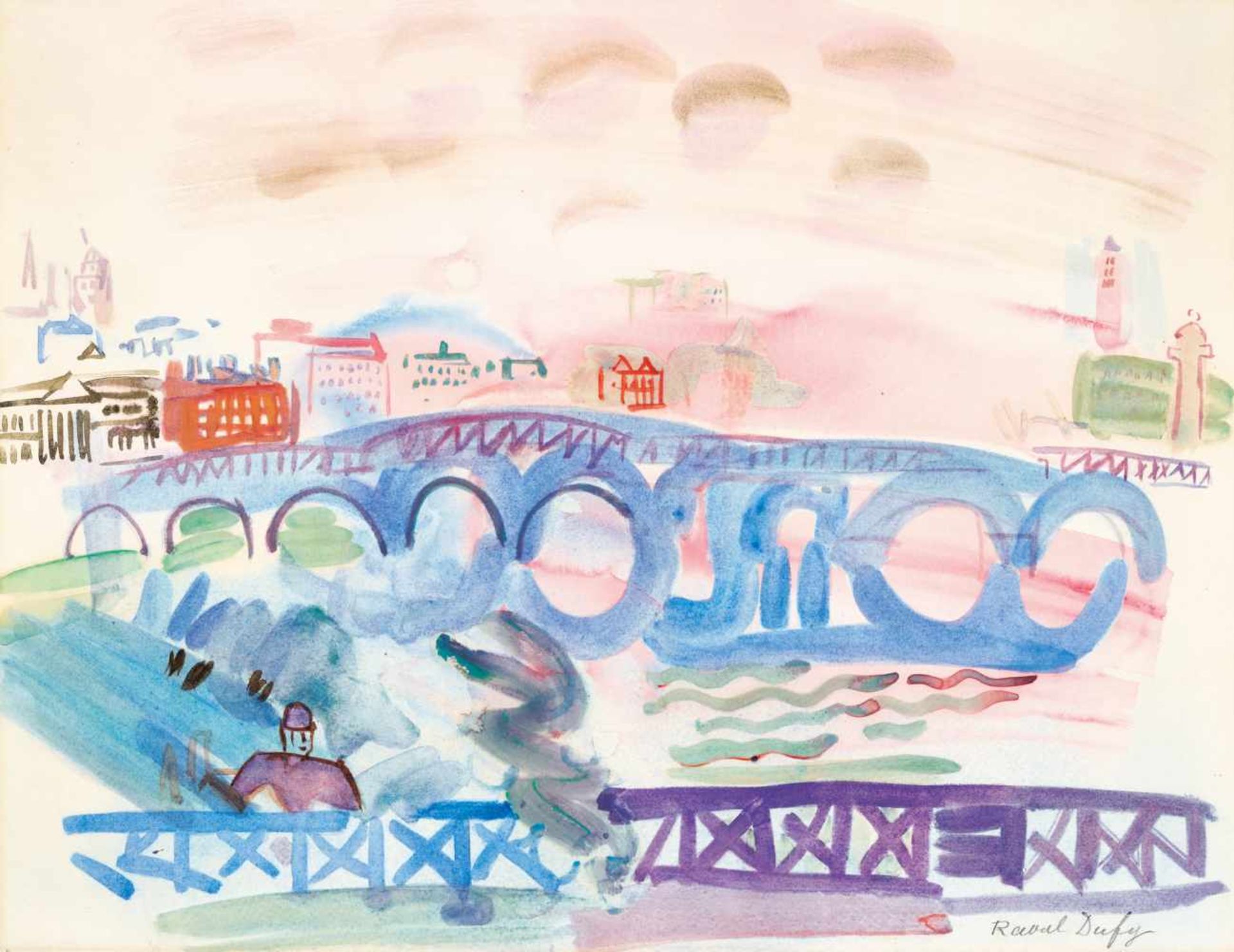 RAOUL DUFY (1877-1953), ‘PONTS SUR LA TAMISE’ 1928-1930Raoul Dufy (1877-1953)Watercolor and