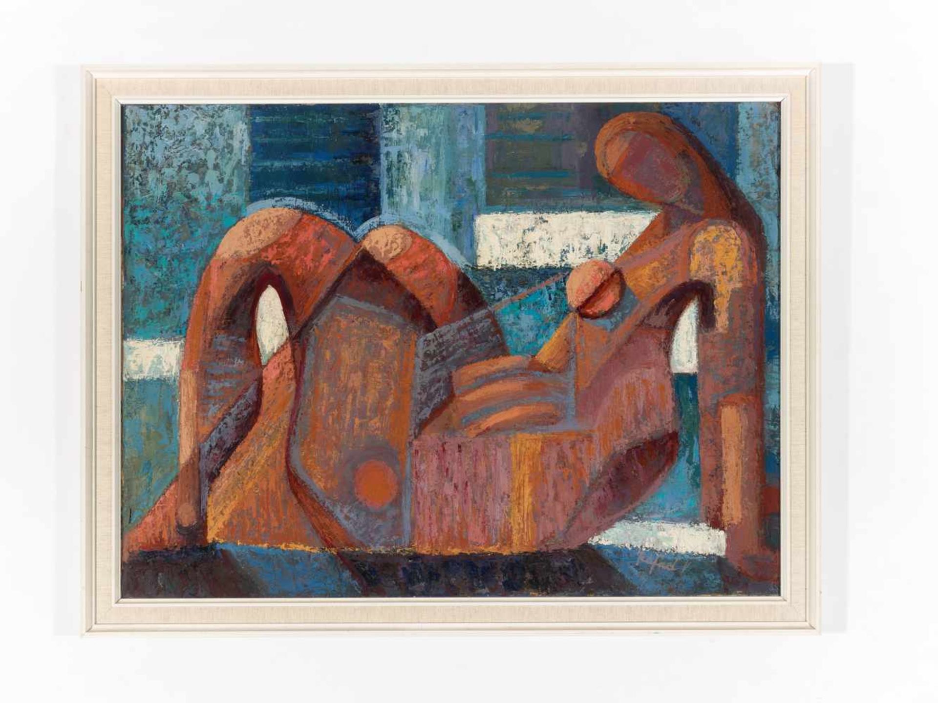 VIKTOR RAFAEL GYÖZÖ (1900-1981), OIL ON CANVAS ‘RECLINING WOMAN’Viktor Rafael Gyözö (1900-1981)Oil - Image 4 of 7