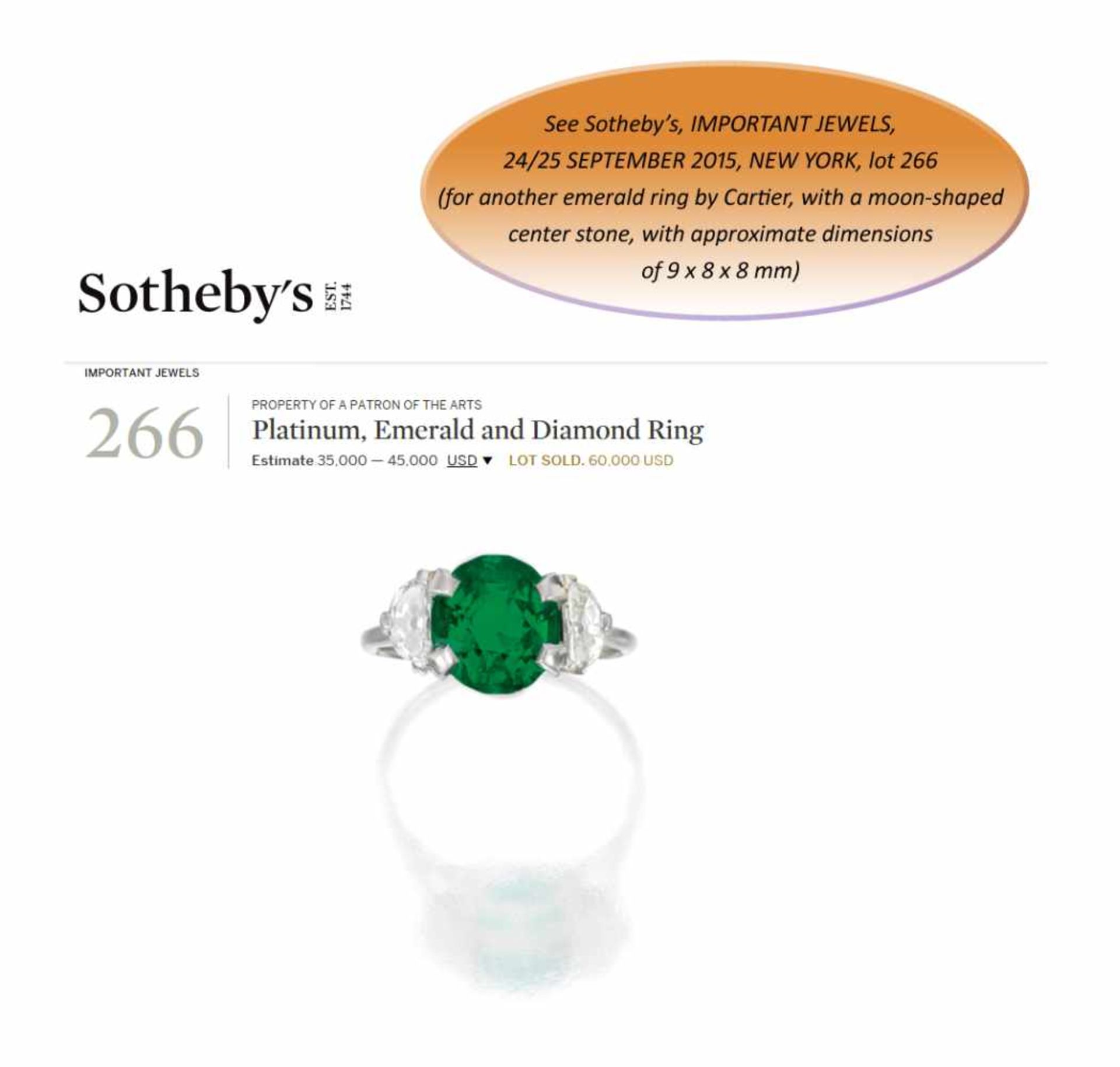 AN IMPORTANT CARTIER EMERALD AND DIAMOND RING Franceca. 1990, signed ‘Cartier’, assay ‘750’, numbers - Image 2 of 9