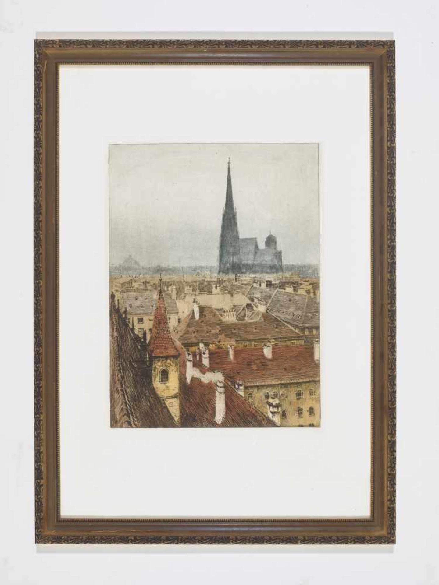 LUIGI KASIMIR (1881-1962), COLOR ETCHING ‘ST. STEPHEN’S CATHEDRAL’Luigi Kasimir (1881-1962)Color - Image 2 of 6