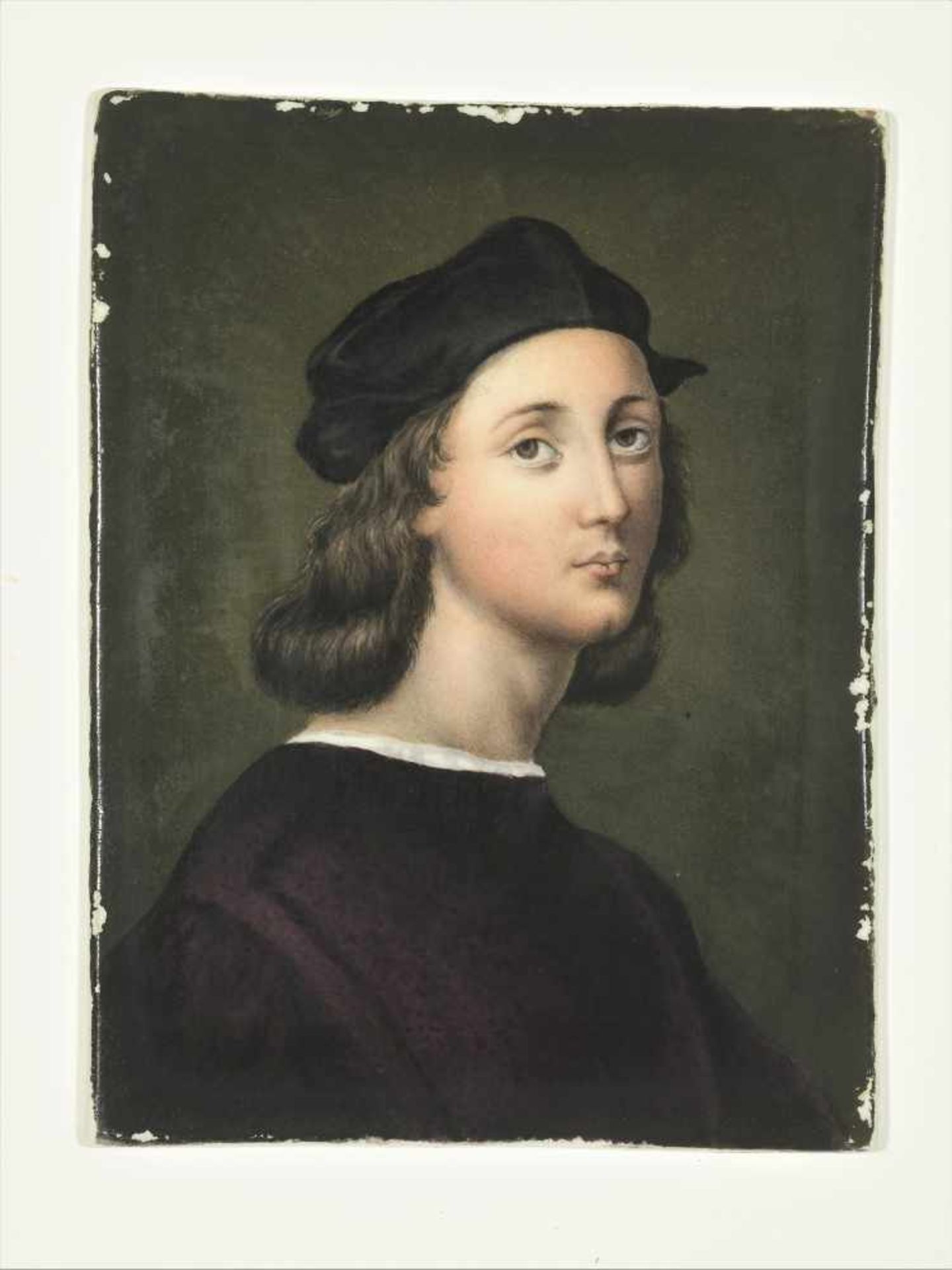 KPM PORCELAIN PAINTING ‘RAPHAEL SELF-PORTRAIT’, BERLIN, 19th CENTURYKPM – Königliche Porzellan- - Image 2 of 5