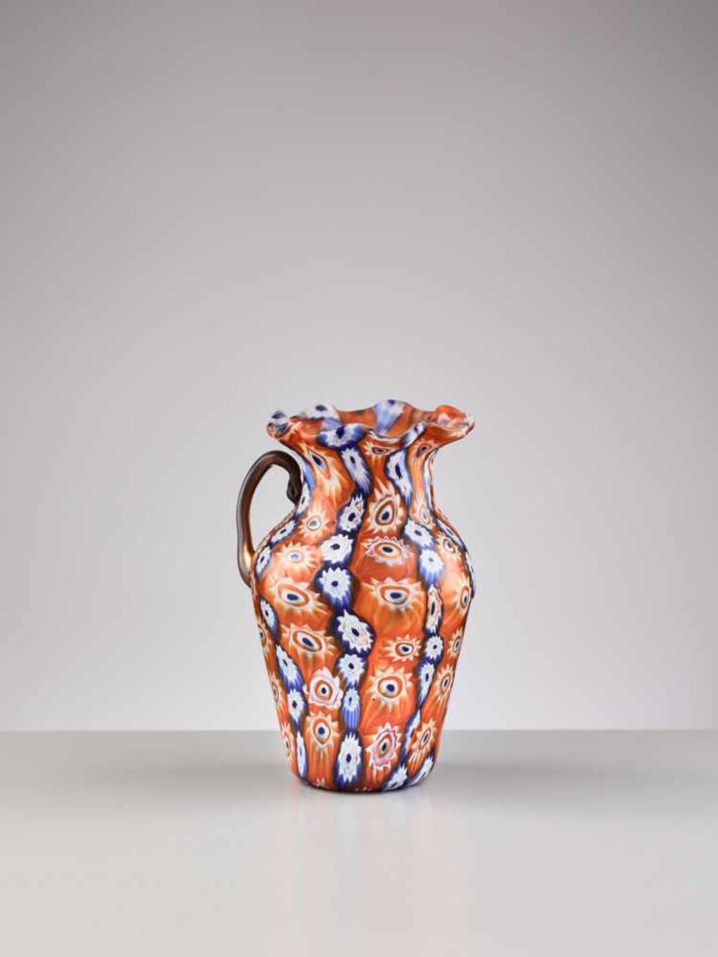 FRATELLI TOSO, MURANO MILLEFIORI TRAY AND SMALL JUG, 1950sFratelli Toso – Glass manufactory on the - Image 7 of 10