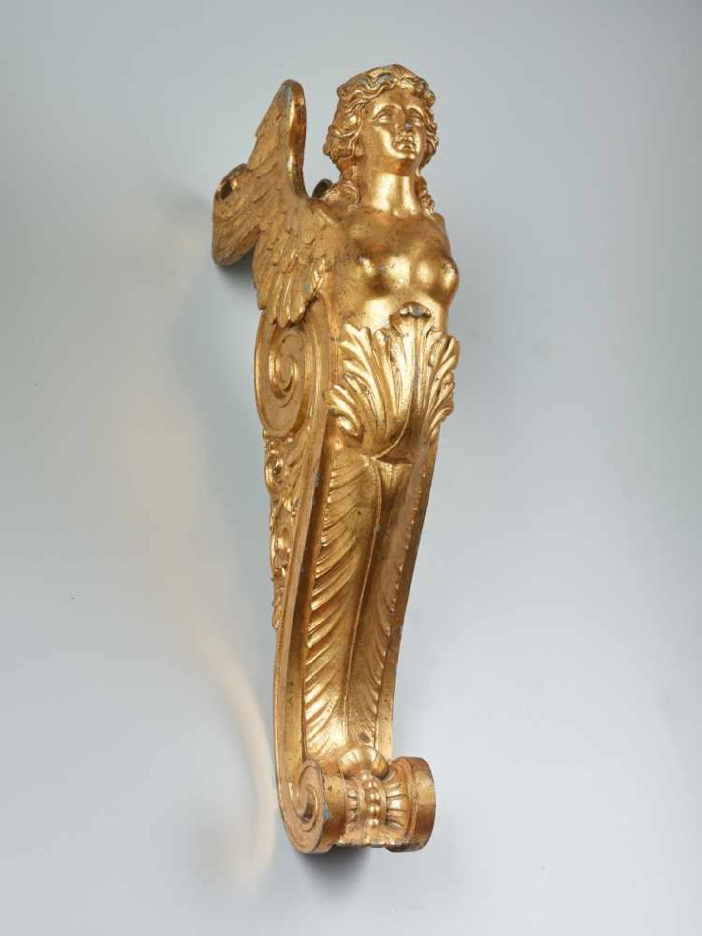 A LARGE VIENNESE PAIR OF 19TH CENTURY GILT CARYATIDSWhite metal with gold lacquer - Image 5 of 6