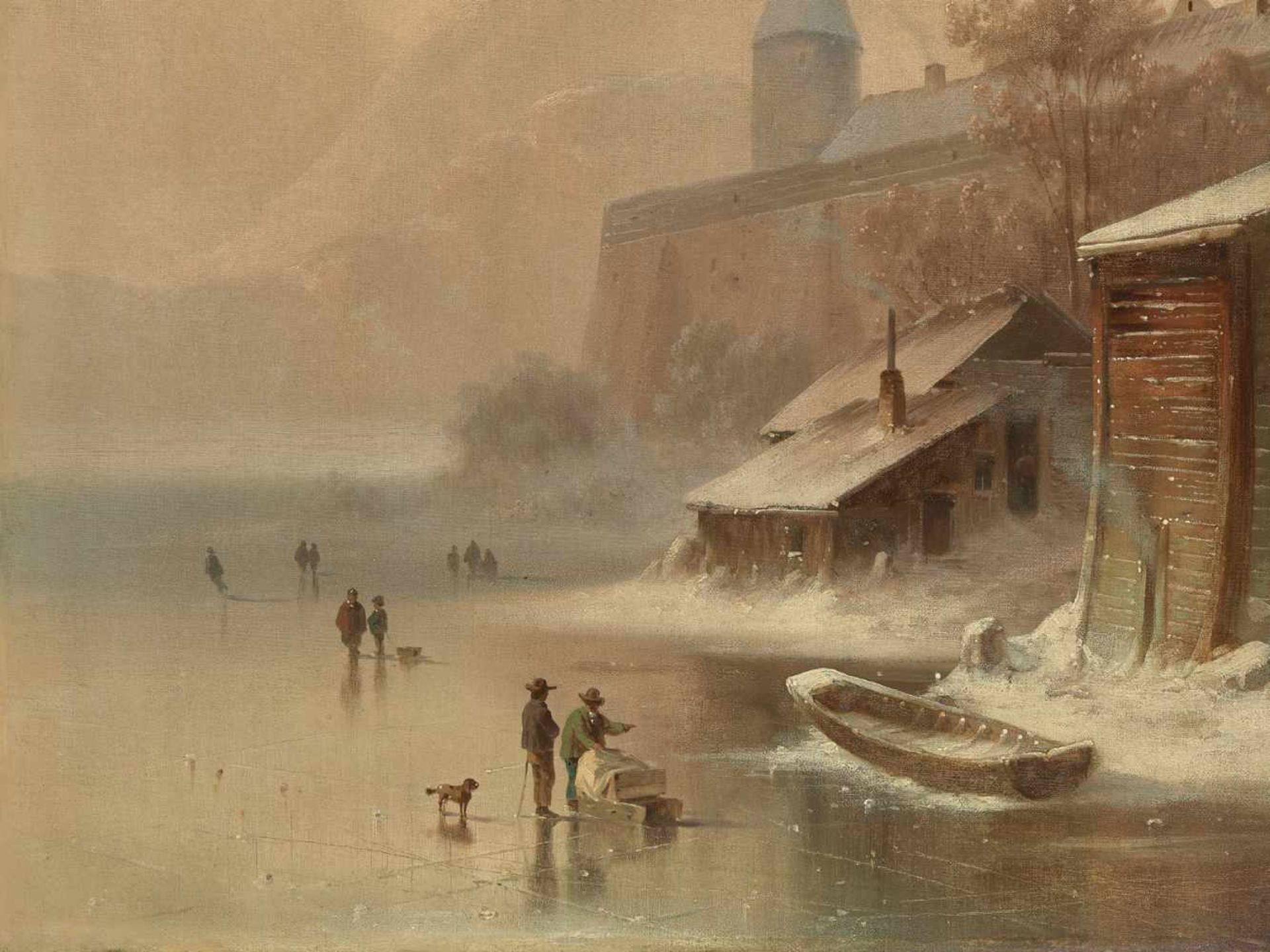 ANTON DOLL (1826-1887), OIL ON CANVAS ‘ICE SKATING’Anton Doll (1826-1887)Oil on - Bild 5 aus 8