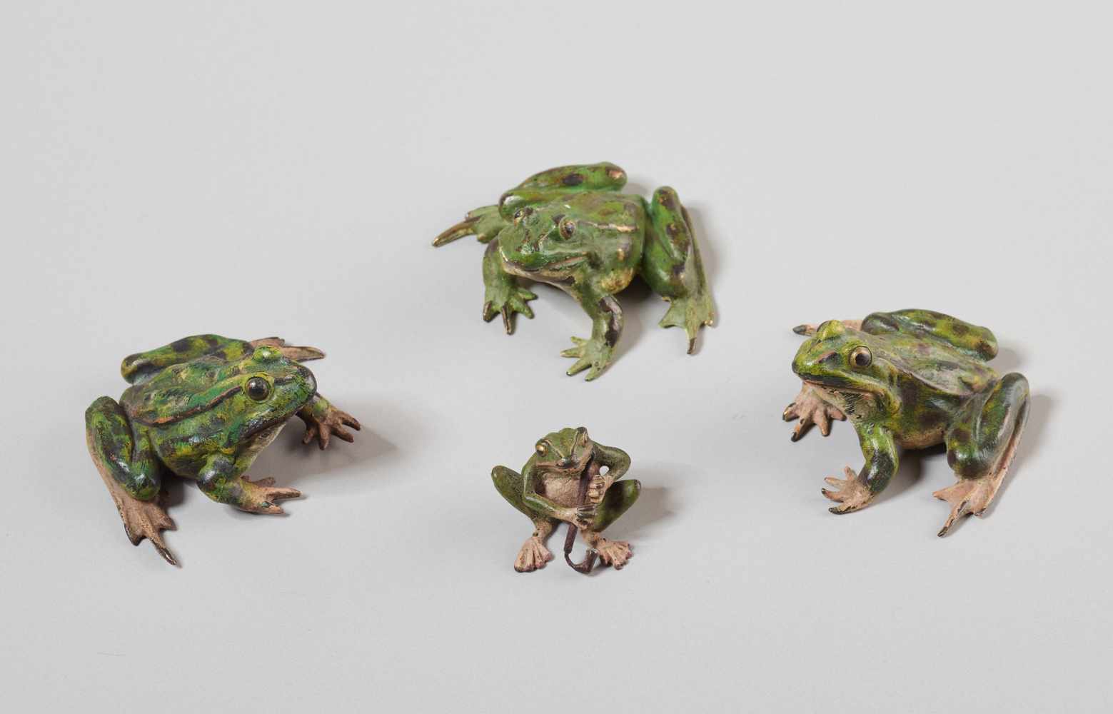 VIENNA BRONZE, GROUP WITH FOUR FROG FIGURES, 1920sCompany of Franz Xaver Bergmann (1861-1936)