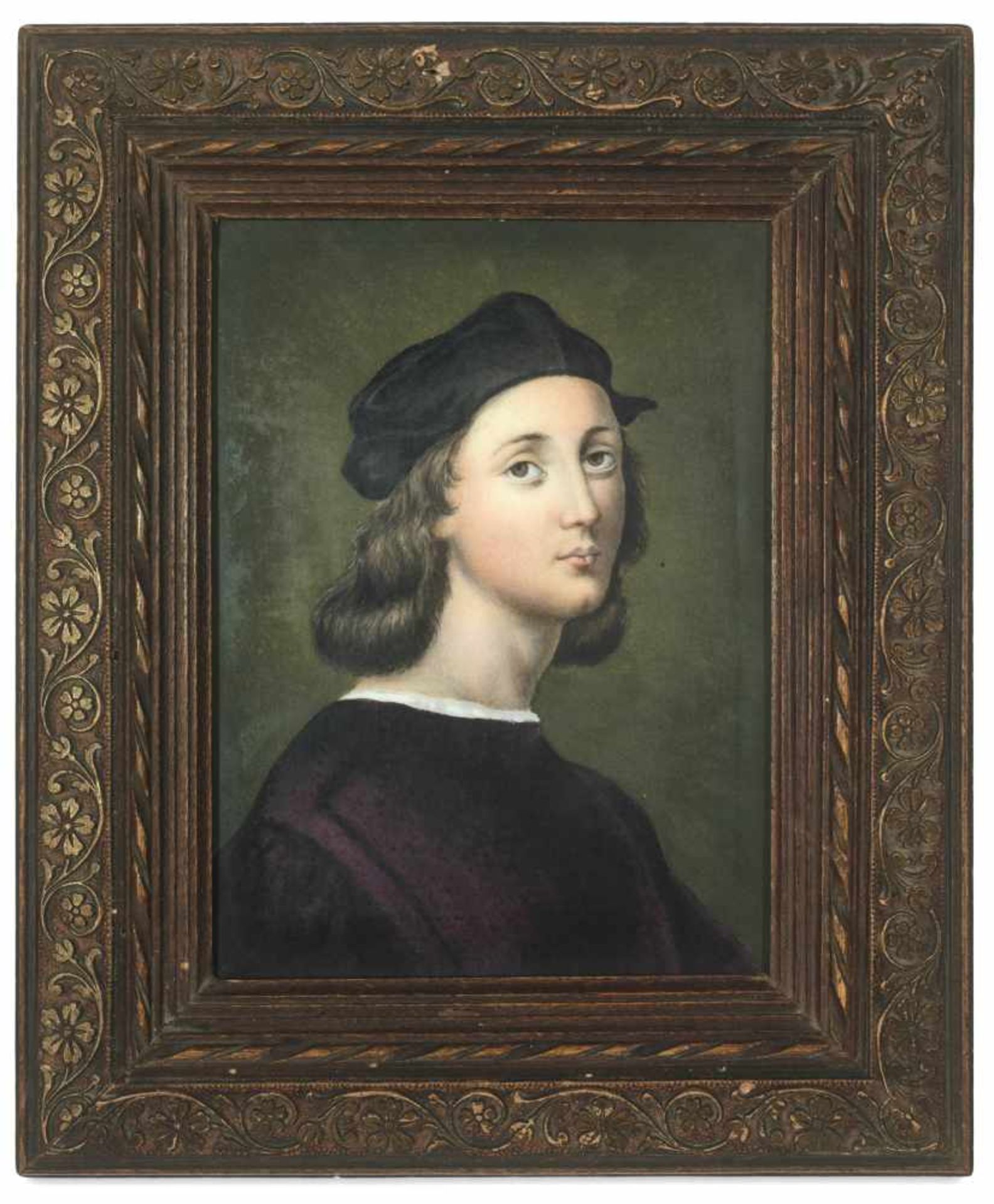 KPM PORCELAIN PAINTING ‘RAPHAEL SELF-PORTRAIT’, BERLIN, 19th CENTURYKPM – Königliche Porzellan-