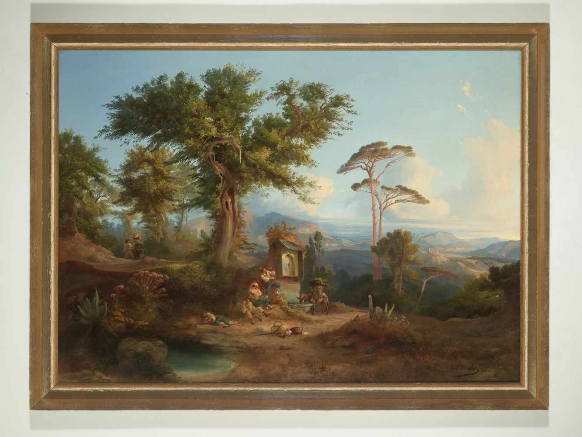 PETER CONRAD SCHREIBER (1816-1894), OIL ON CANVAS ‘ITALIAN LANDSCAPE‘ Peter Conrad Schreiber (1816- - Image 3 of 9