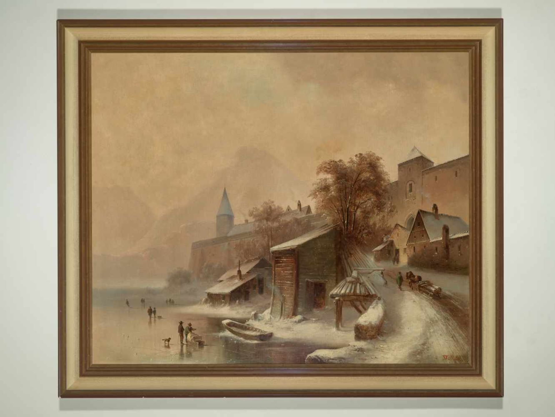 ANTON DOLL (1826-1887), OIL ON CANVAS ‘ICE SKATING’Anton Doll (1826-1887)Oil on - Bild 3 aus 8