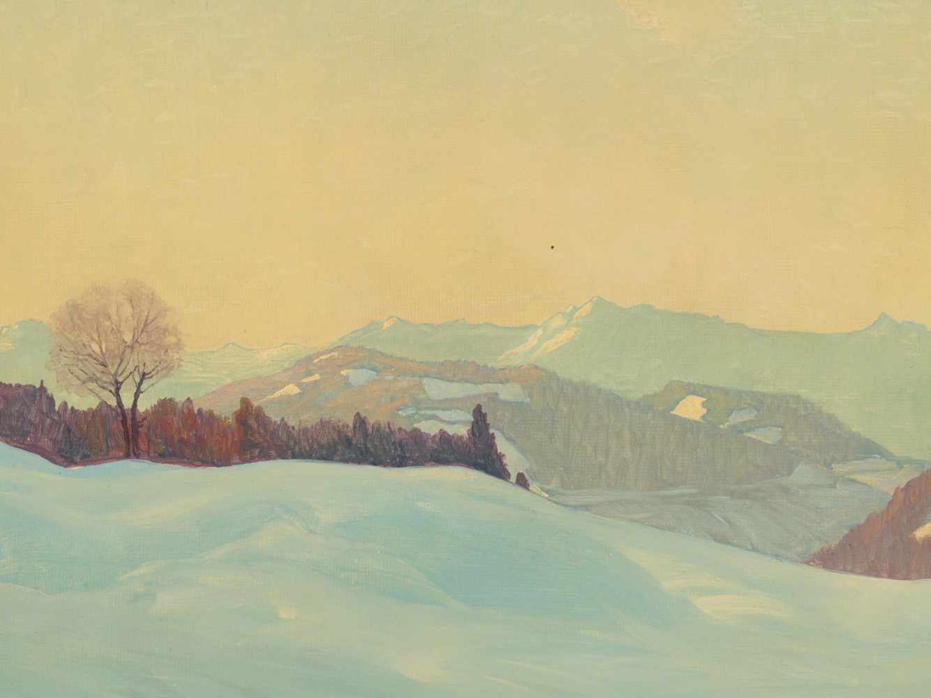 LEOPOLD SCHEIRING (1884-1927), OIL PAINTING ‘SNOWY MOUNTAINS’ 1923Leopold Scheiring (1884-1927)Oil - Image 5 of 9