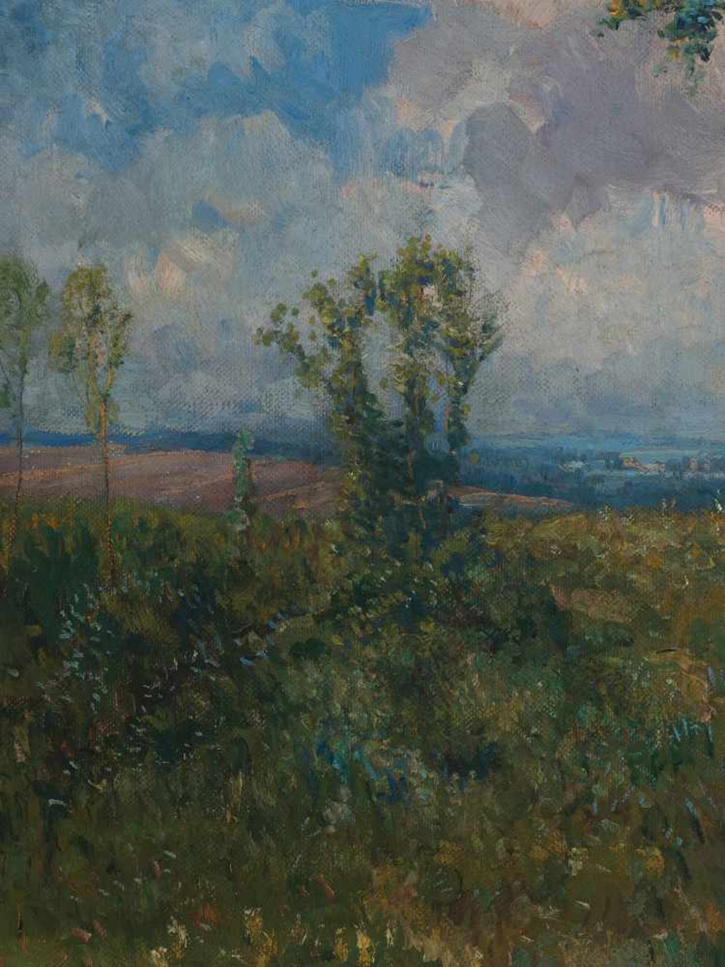 ALEXANDER DEMETRIUS GOLTZ (1857-1944), OIL ON CANVAS ‘VIEW OF A VILLAGE’, 1909Alexander Demetrius - Image 4 of 7