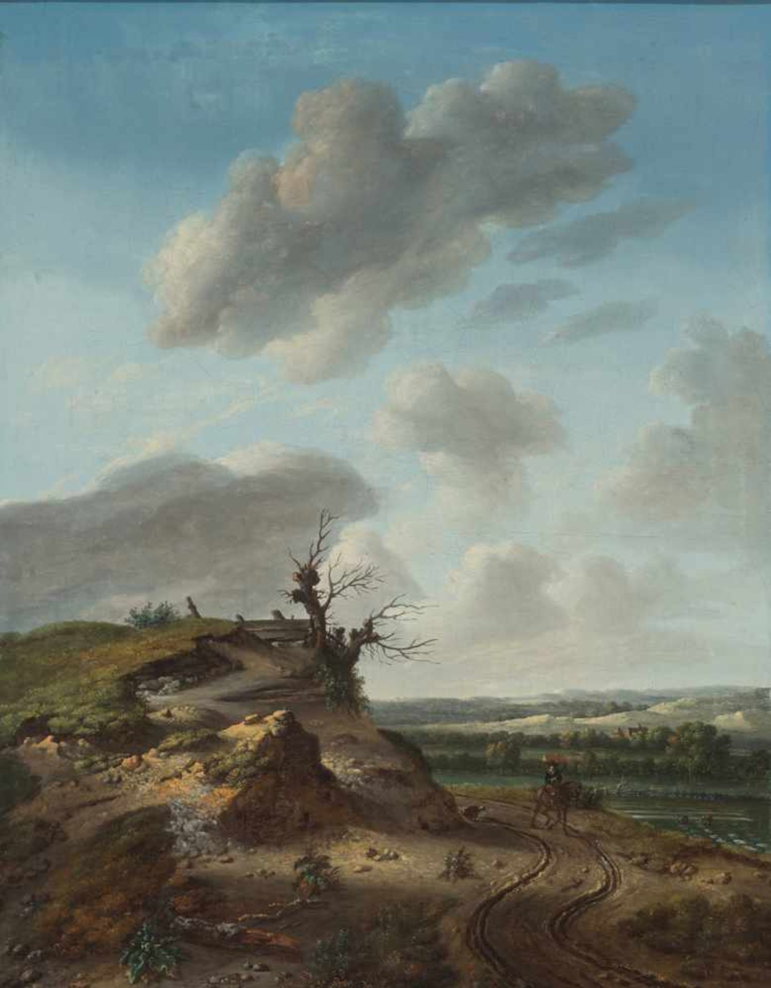JAN WIJNANTS (c. 1632-1684), OIL ON CANVAS ‘LANDSCAPE WITH A BLEAK DUNE’Jan Wijnants (around 1632-