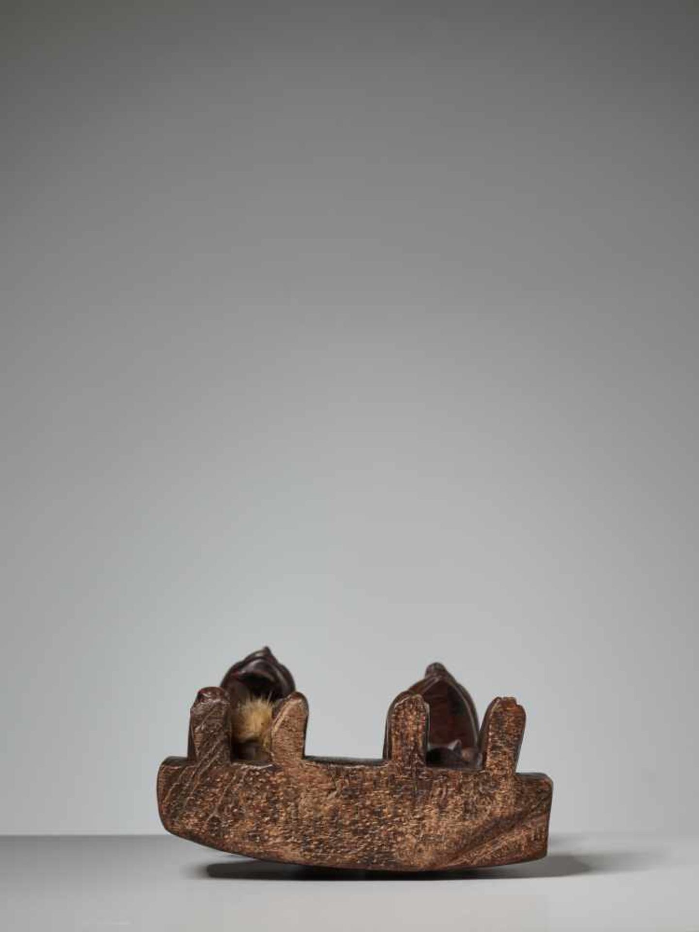 A PAIR OF ANCESTRAL FIGURES, NIGERIA, YORUBA PEOPLEWood, fur, and glass beadsNigeria, Yoruba - Image 6 of 6