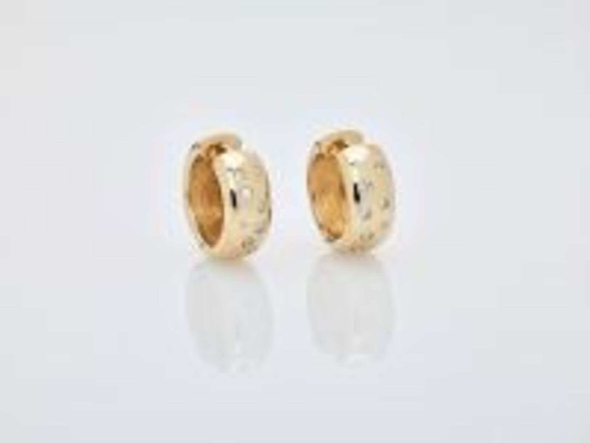 A PAIR OF 18 CARAT YELLOW GOLD AND DIAMOND CREOLE EARRINGS Germany1990s, hallmarked ‘750’ to - Image 2 of 6