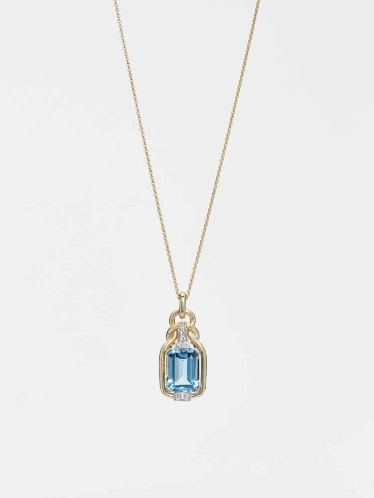 A 10 CARAT AQUAMARINE AND DIAMOND PENDANTGermanyby F.J. Schröder Jewelers of Berlin, hallmark ‘585’