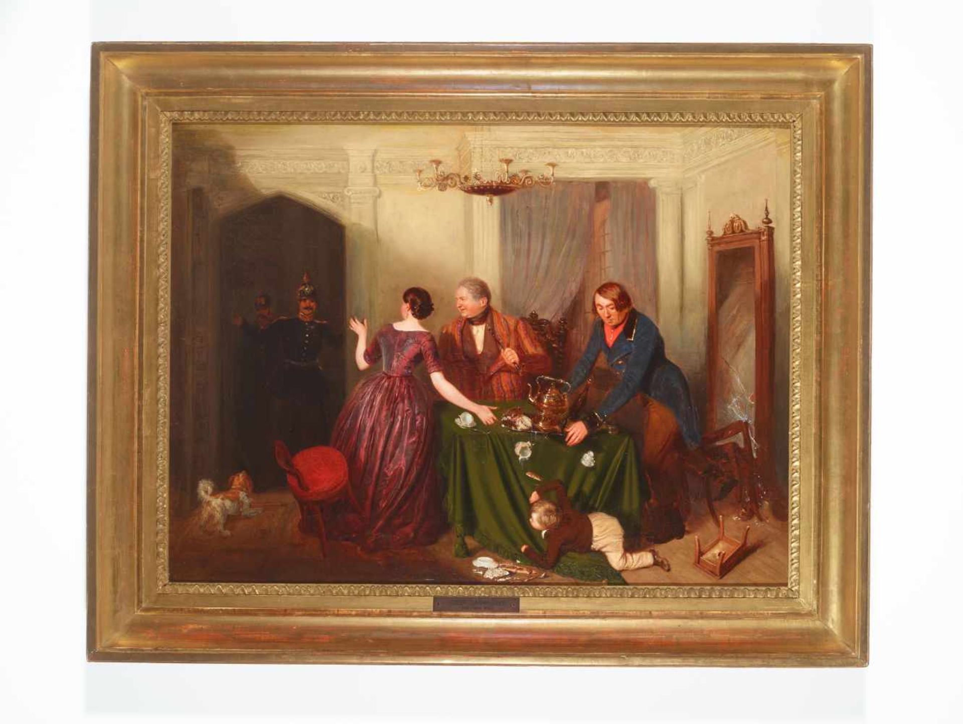 JOSEF DANHAUSER (1805-1840), OIL ON CANVAS ‘BUSTED!‘Josef Danhauser (1805-1845)Oil on canvas, - Image 3 of 8