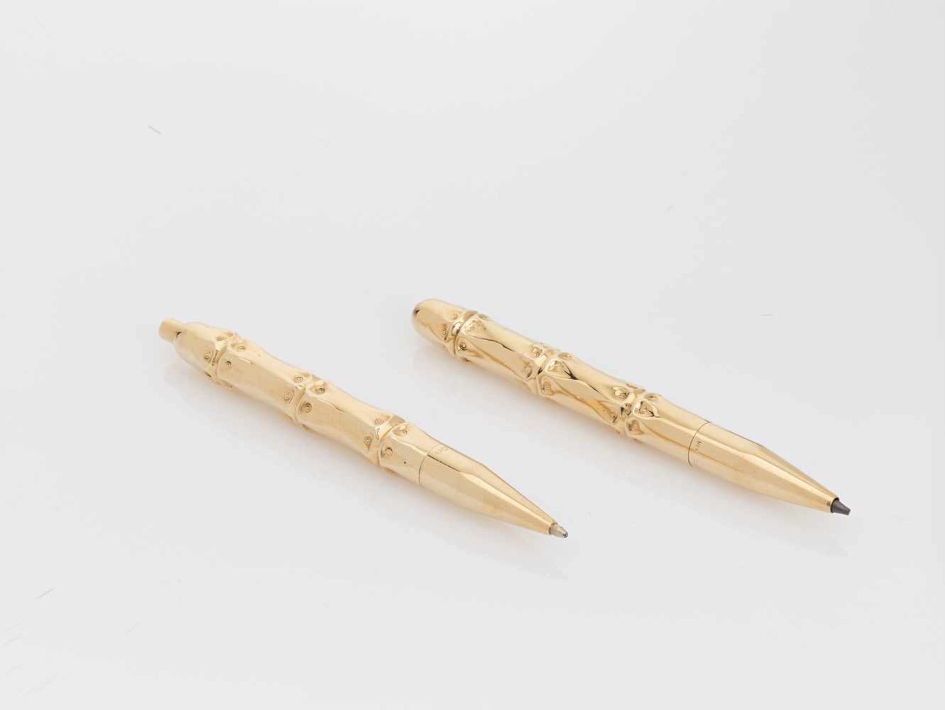 A VINTAGE CARTIER PEN AND PROPELLING PENCIL SET, 14 CARAT GOLD, ca. 1950New York, USAeach with - Image 5 of 6