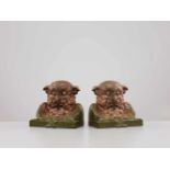 VIENNA BRONZE, FIGURAL BOOKENDS WITH OWLS, 1900s Company of Franz Xaver Bergmann (1861-1936)Bronze