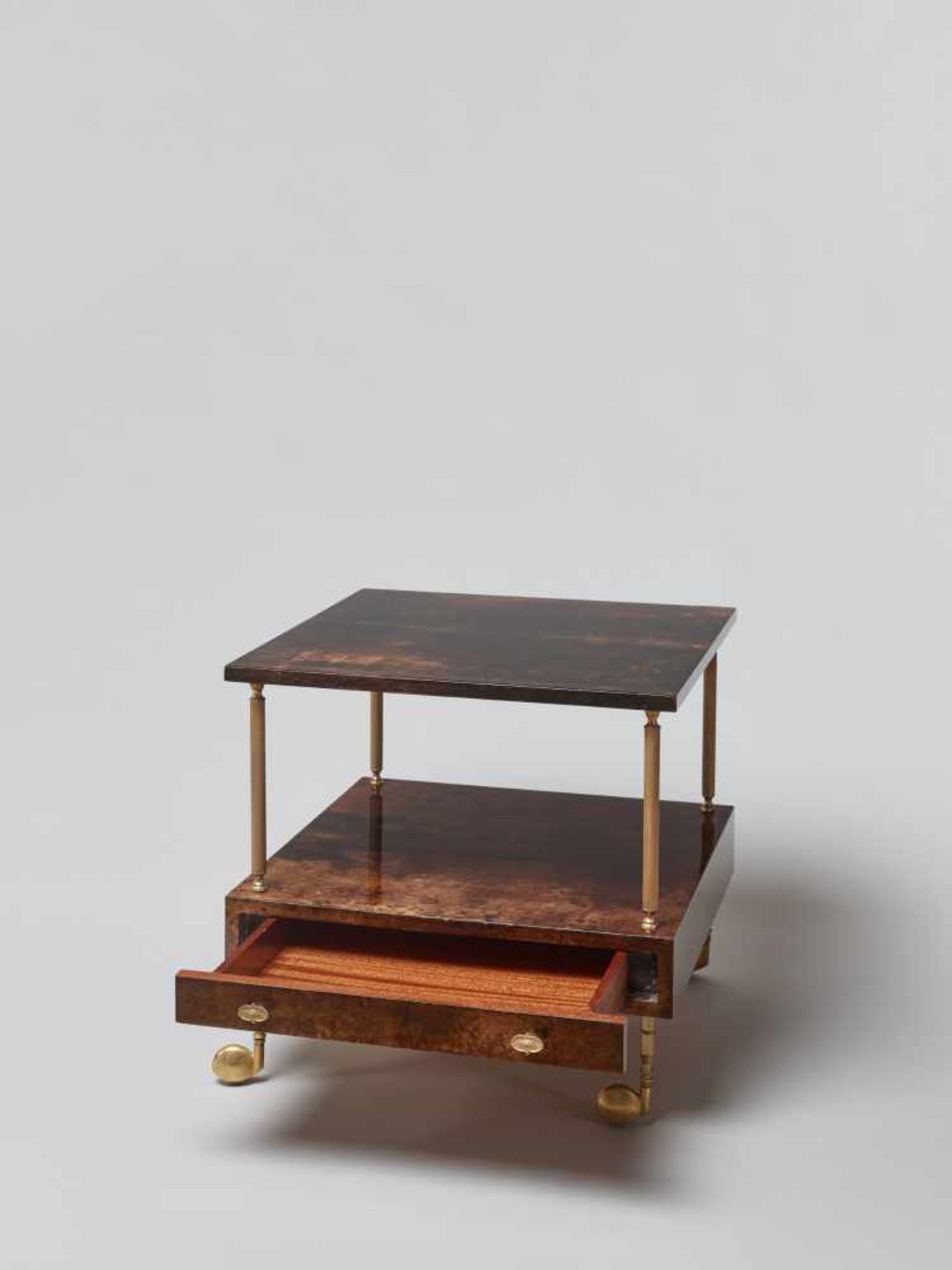 ALDO TURA (1909-1963), MOBILE NIGHTSTAND WITH DRAWER, 1960sAldo Tura (1909-1963) – Italian - Image 3 of 9