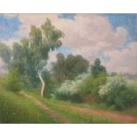 KARL MARTIN SCHADE (1862-1954), OIL ON CANVAS ‘THE PRATER MEADOWS’Karl Martin Schade (1862-1954)