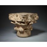 CORINTHIAN SANDSTONE CAPITAL WITH LEAVES AND VOLUTA, 19th CENTURY OR EARLIERSandstoneEurope19th