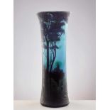 DAUM FRÈRES, LARGE CAMEO GLASS VASE WITH NOCTURNAL LAKE LANDSCAPE, 1910Daum Frères Verreries de