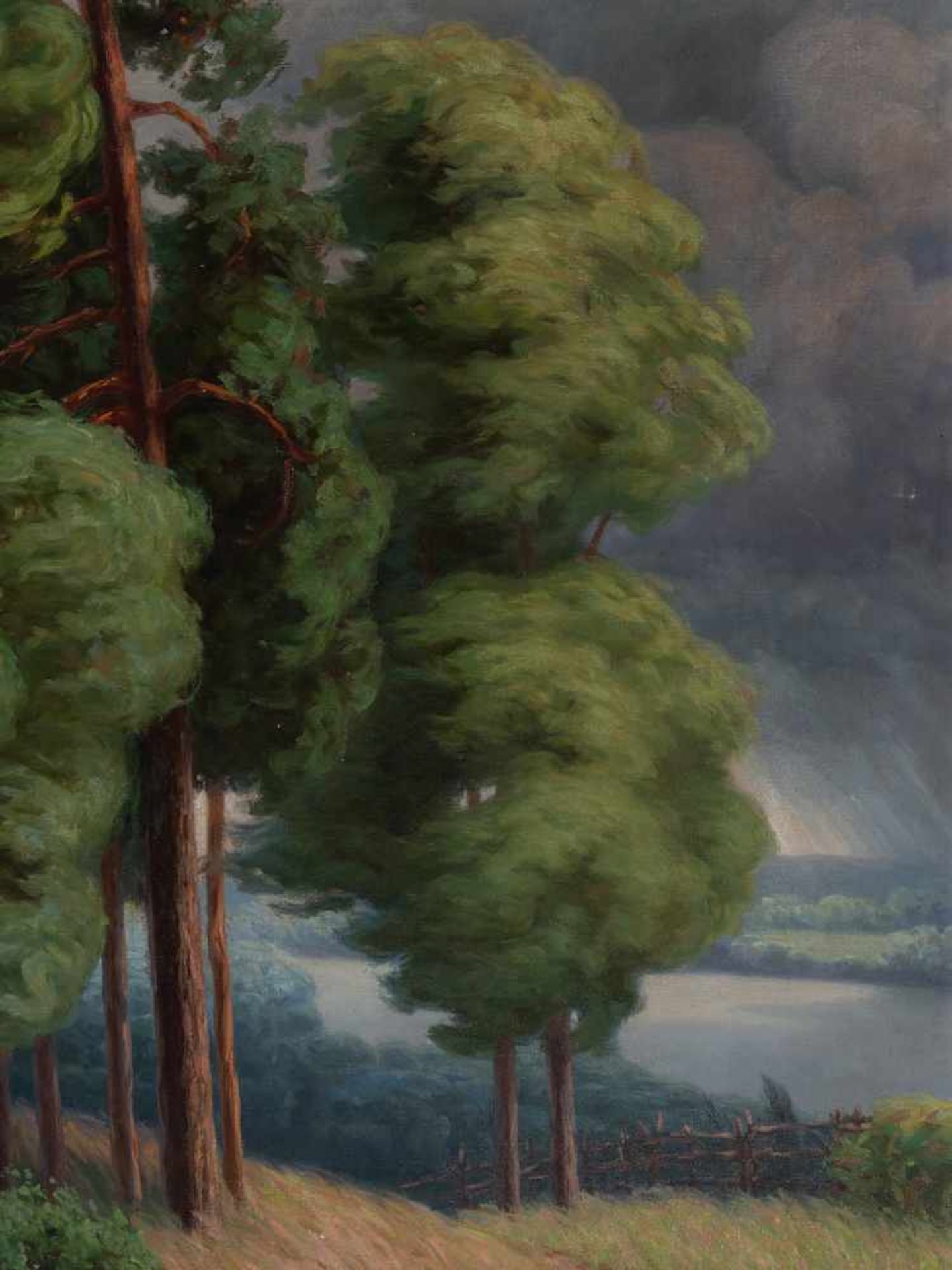 KARL MARTIN SCHADE (1862-1954), LARGE OIL ON CANVAS ‘THE STORM’Karl Martin Schade (1862-1954)Oil - Image 6 of 8