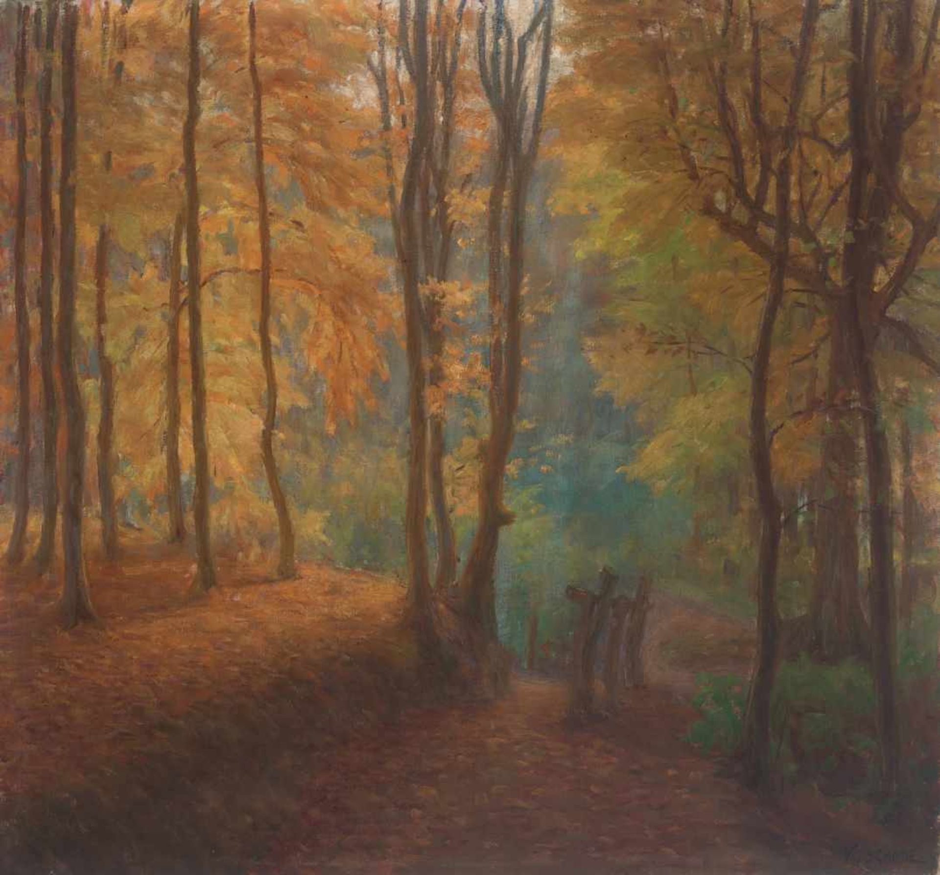 KARL MARTIN SCHADE (1862-1954), OIL ON CANVAS ‘VIENNESE FOREST PATH’Karl Martin Schade (1862-1954)